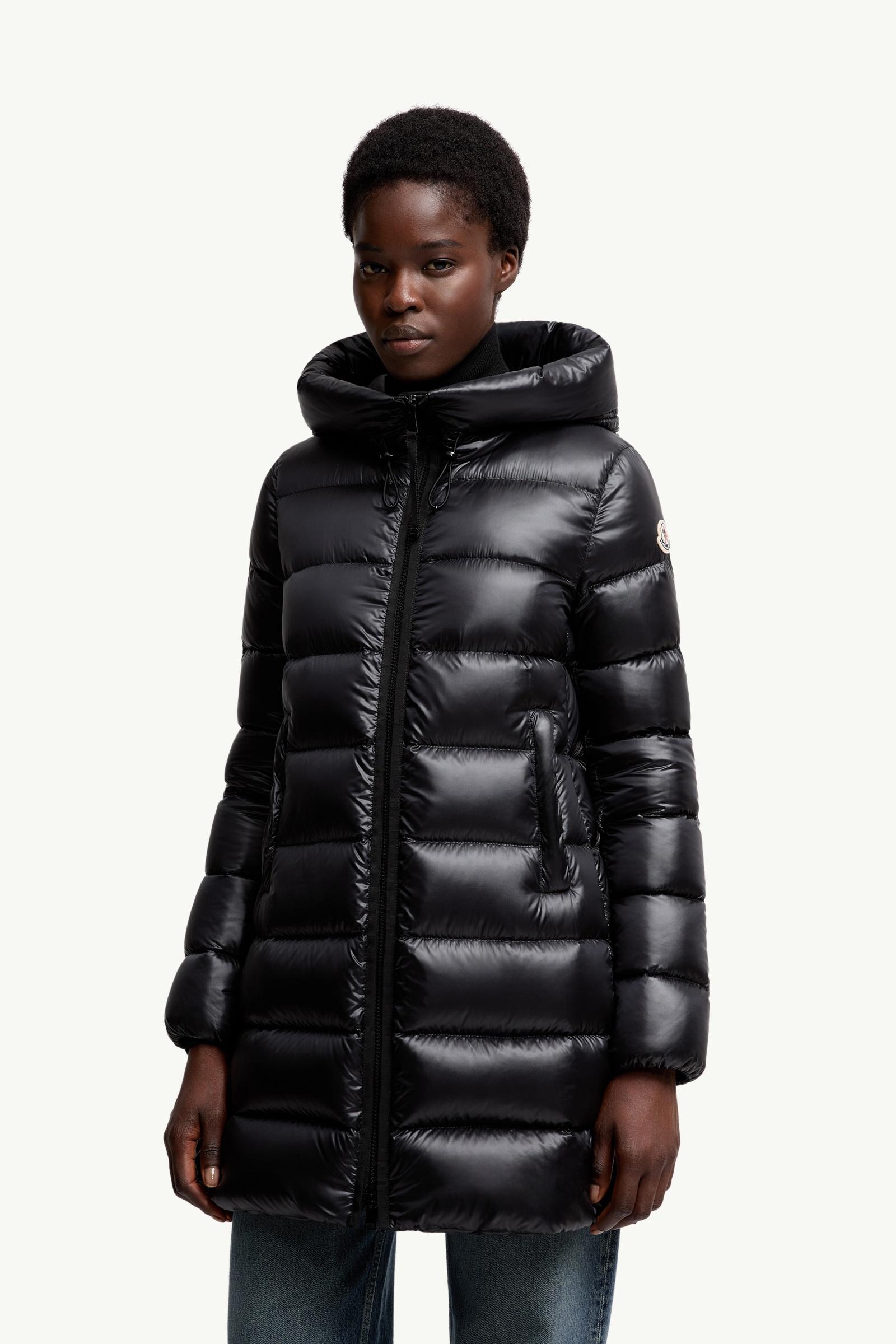 ち*む様 MONCLER Down jacket Black Suyenne Hooded Mid-Length Down Jacket - Long Jackets & Parka