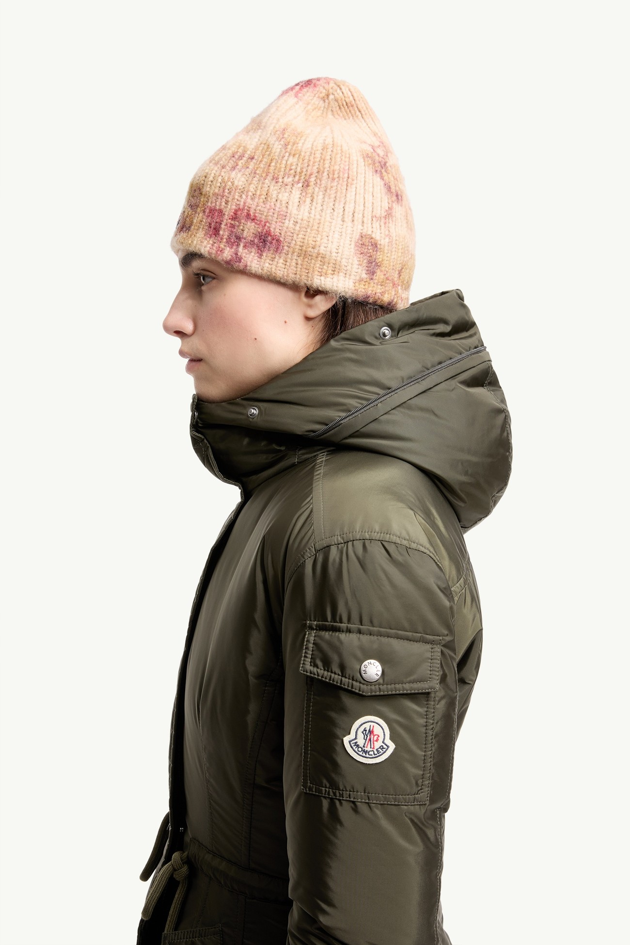 Moustique Hooded Shearling Trimmed Long Down Parka Women Dark Green Moncler 1
