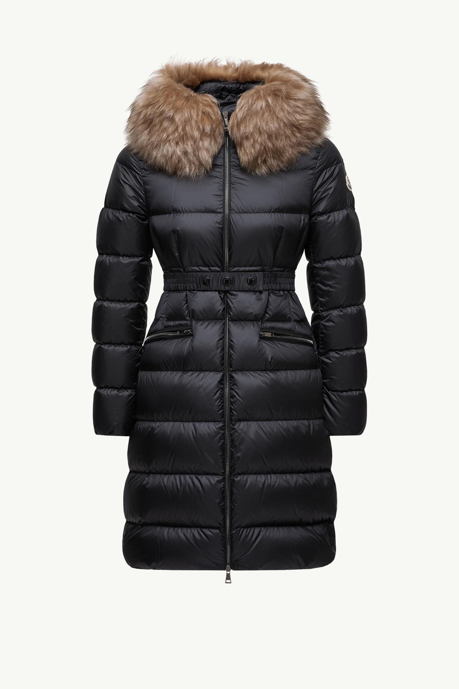 Boedic Hooded Shearling-Trimmed Long Down Jacket Women Black & Beige Moncler, 1 of 0