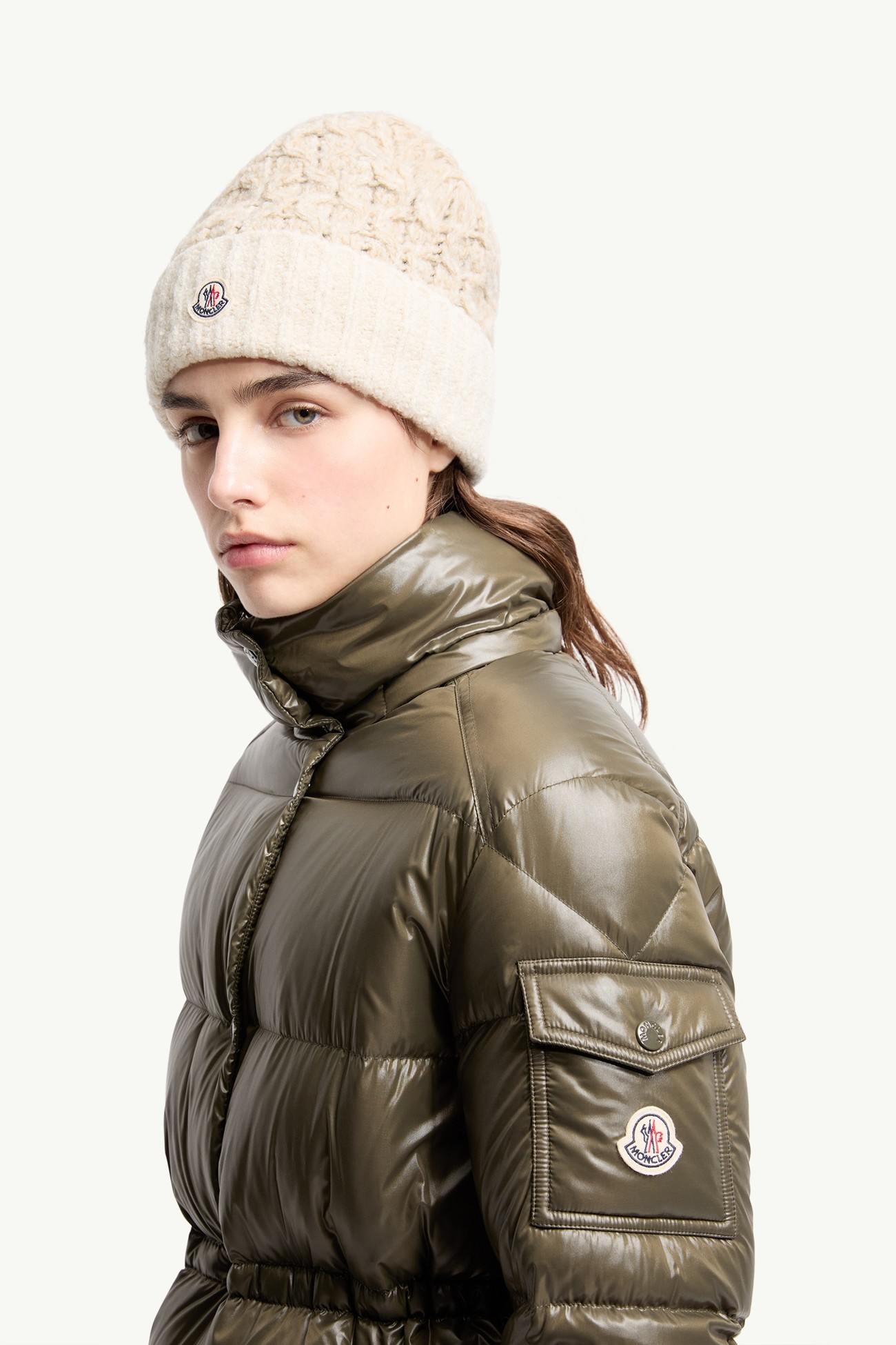 Cavettaz Hooded Long Down Jacket Women Dark Green Moncler 1
