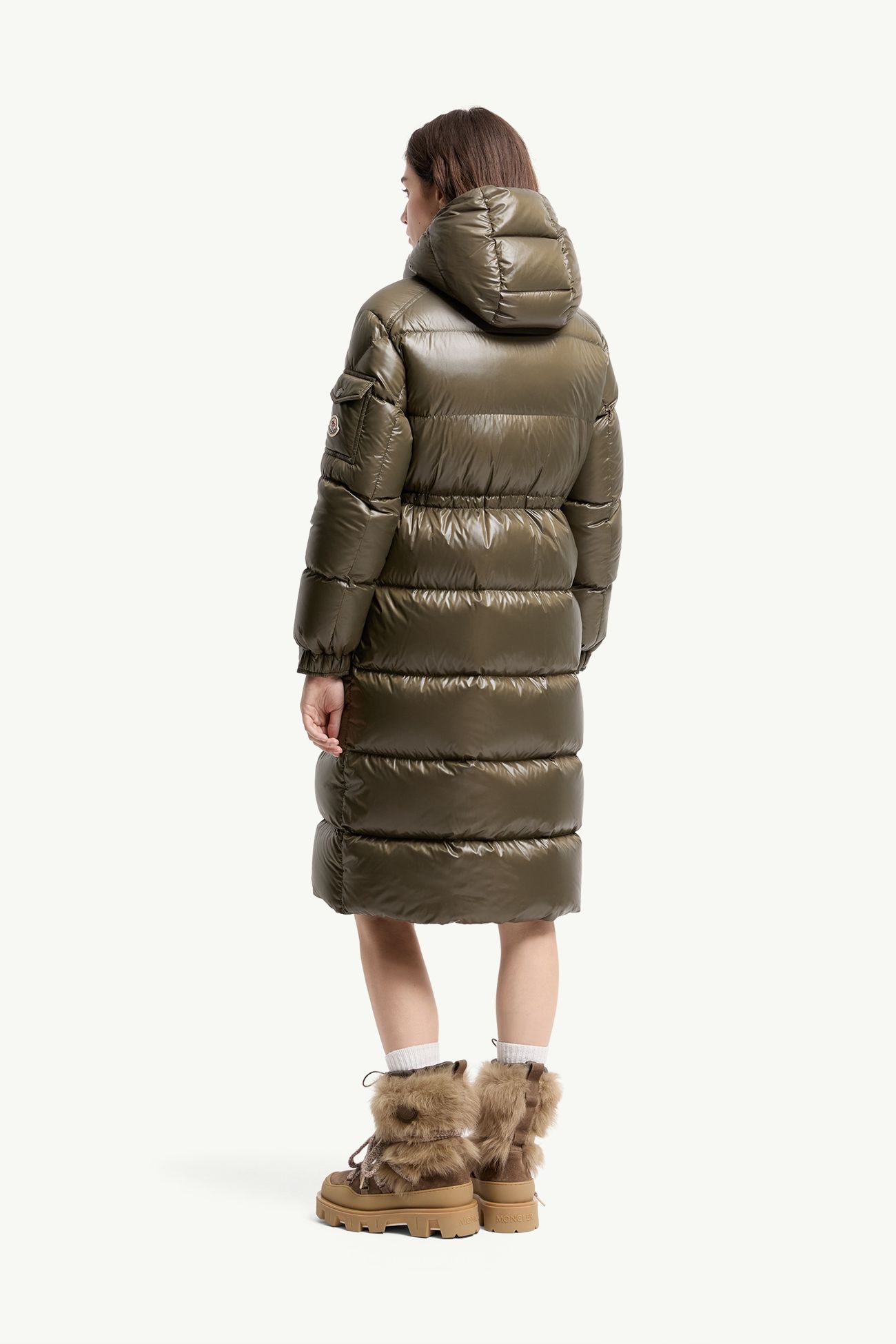 Cavettaz女士连帽长款羽绒夹克外套 女士 深绿色 Moncler 4