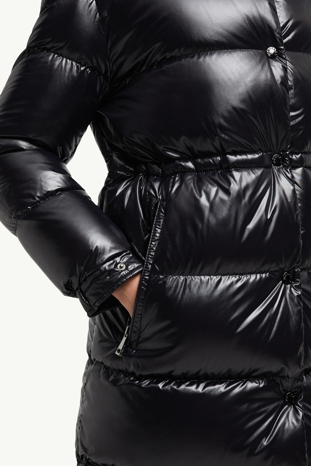 Cavettaz Hooded Long Down Jacket Women Black Moncler 5
