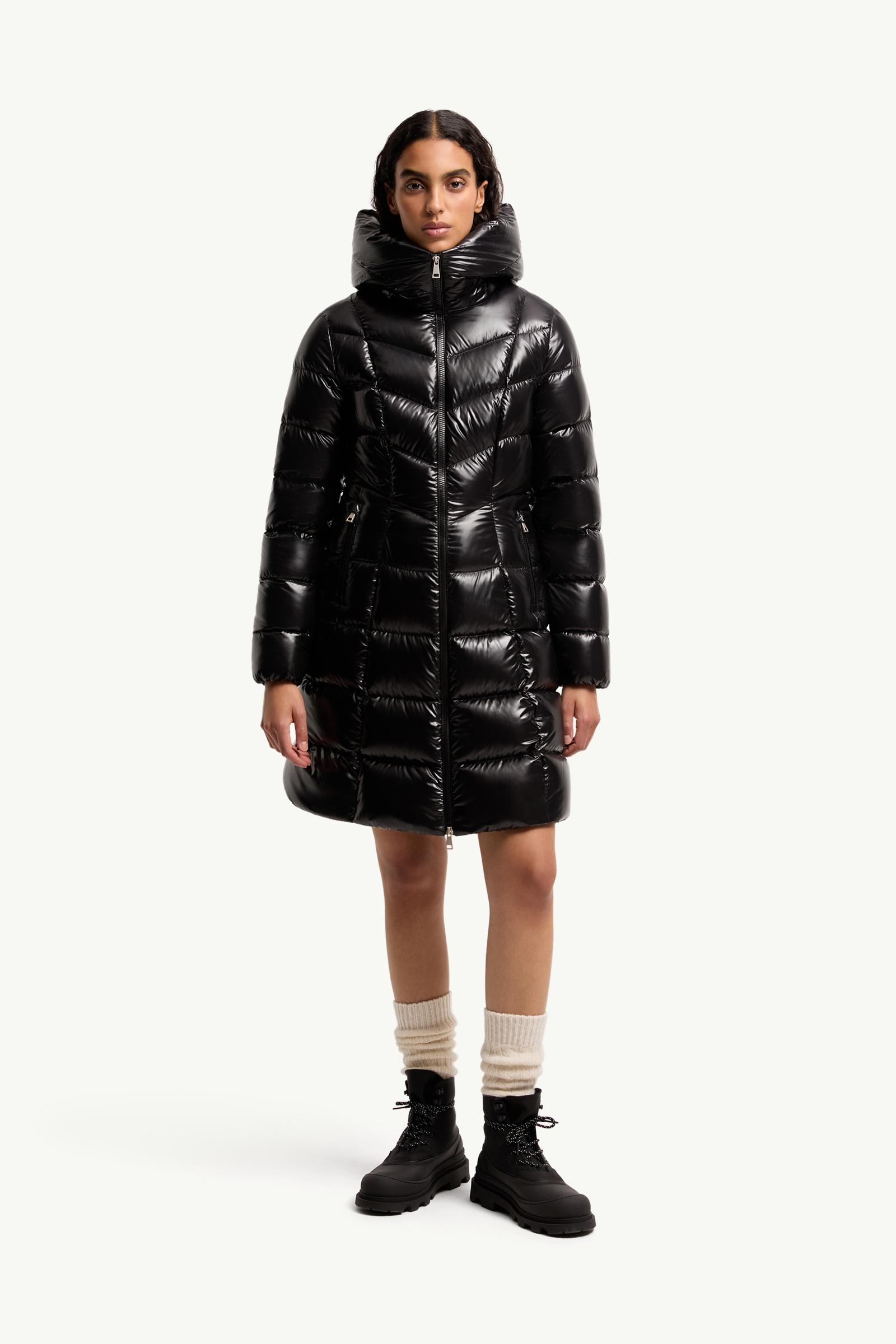 Black Marusse Hooded Mid-Length Down Jacket - Long Jackets & Parka