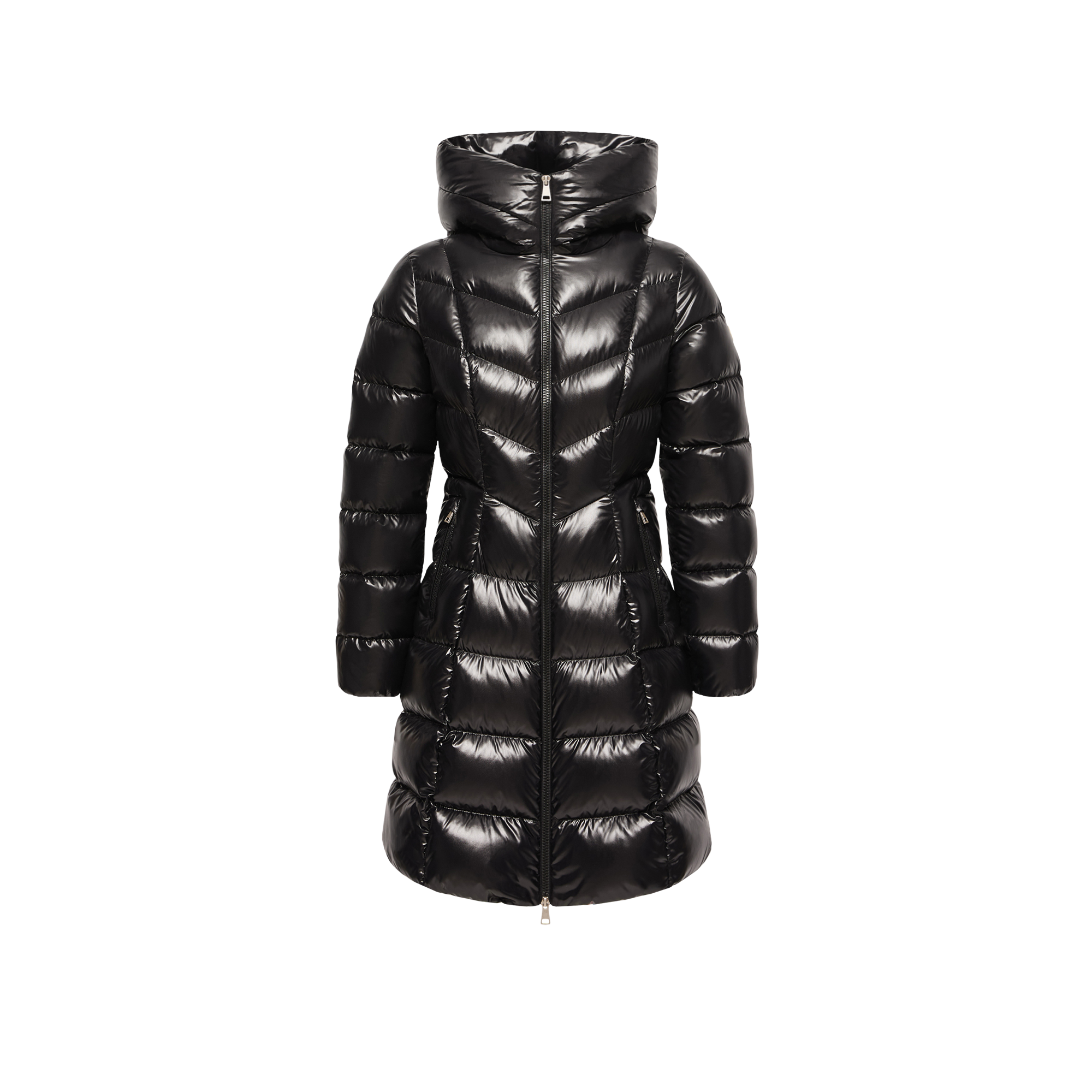Moncler   Marusse Hooded Mid-Length Down Jacket for Women in Black, Size: 20
