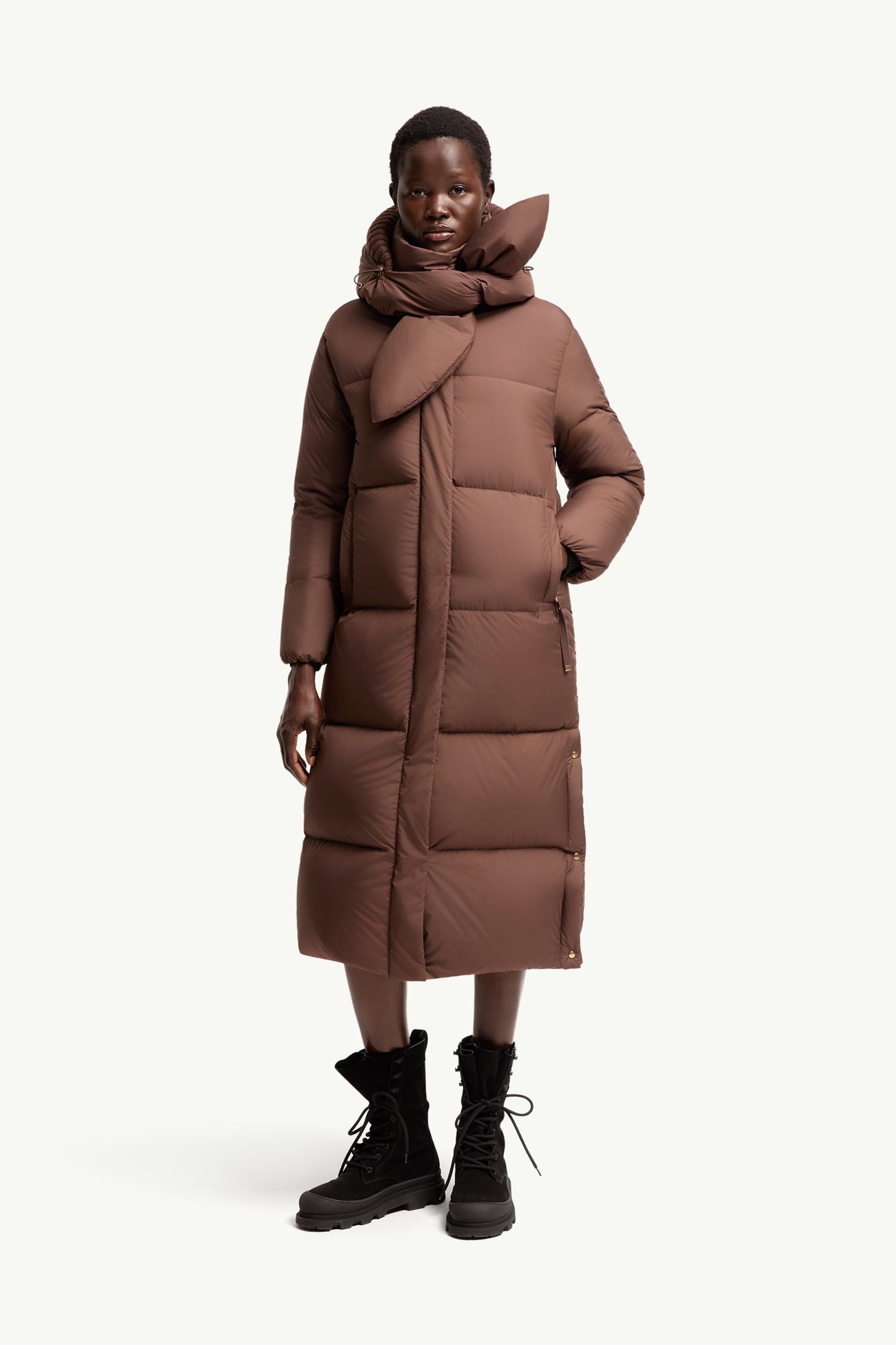 Ornement連帽長身羽絨外套 女士 啡色 Moncler 3