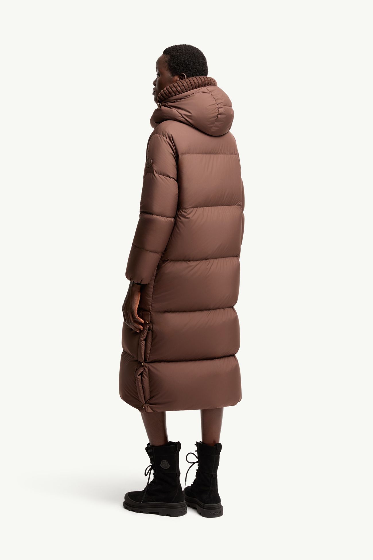 Ornement連帽長身羽絨外套 女士 啡色 Moncler 4