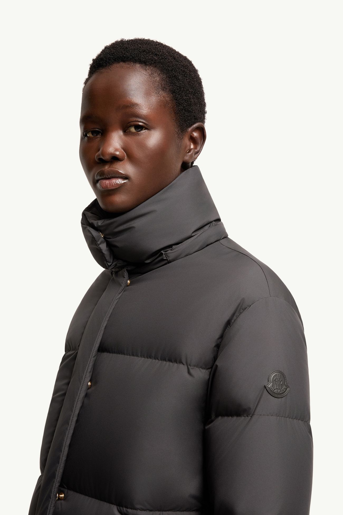 Ornement lange Daunenjacke mit Kapuze Damen Schwarz Moncler 1