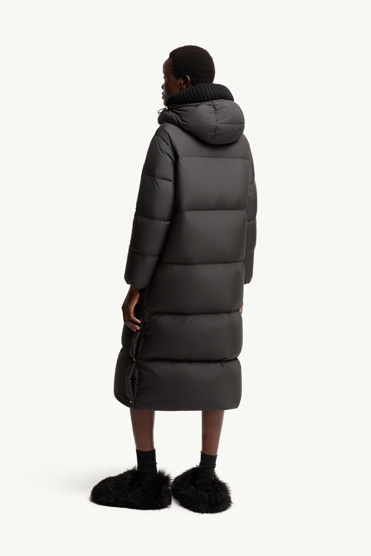 Ornement lange Daunenjacke mit Kapuze Damen Schwarz Moncler 4