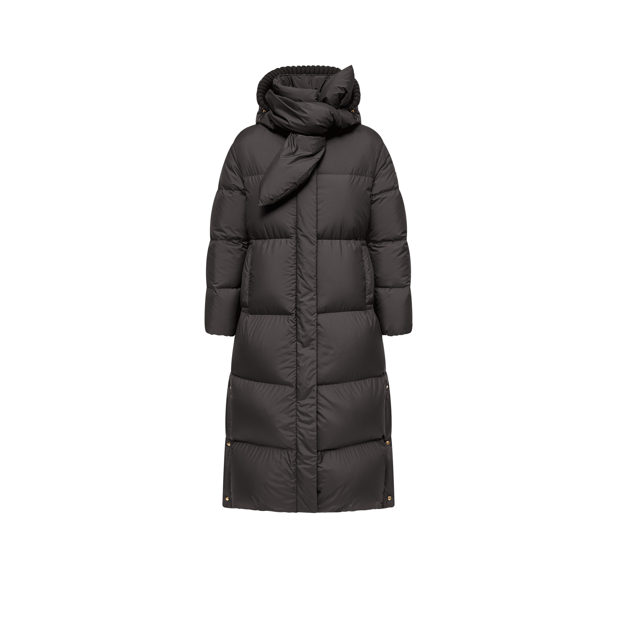 Moncler Ornement Hooded Long Down Jacket Women da Size: 4
