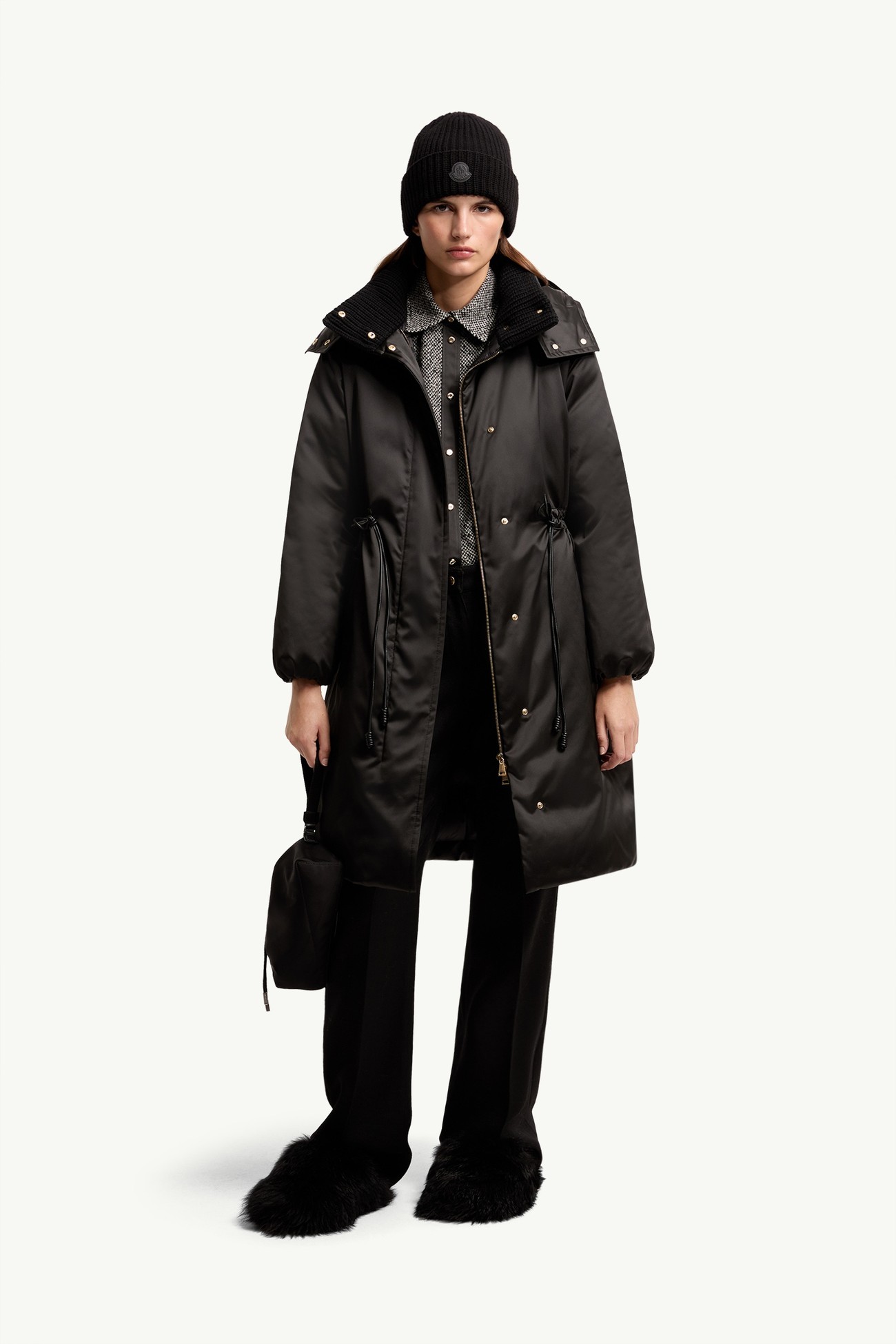 Contemplatif langer Daunenparka mit Kapuze Damen Schwarz Moncler 0