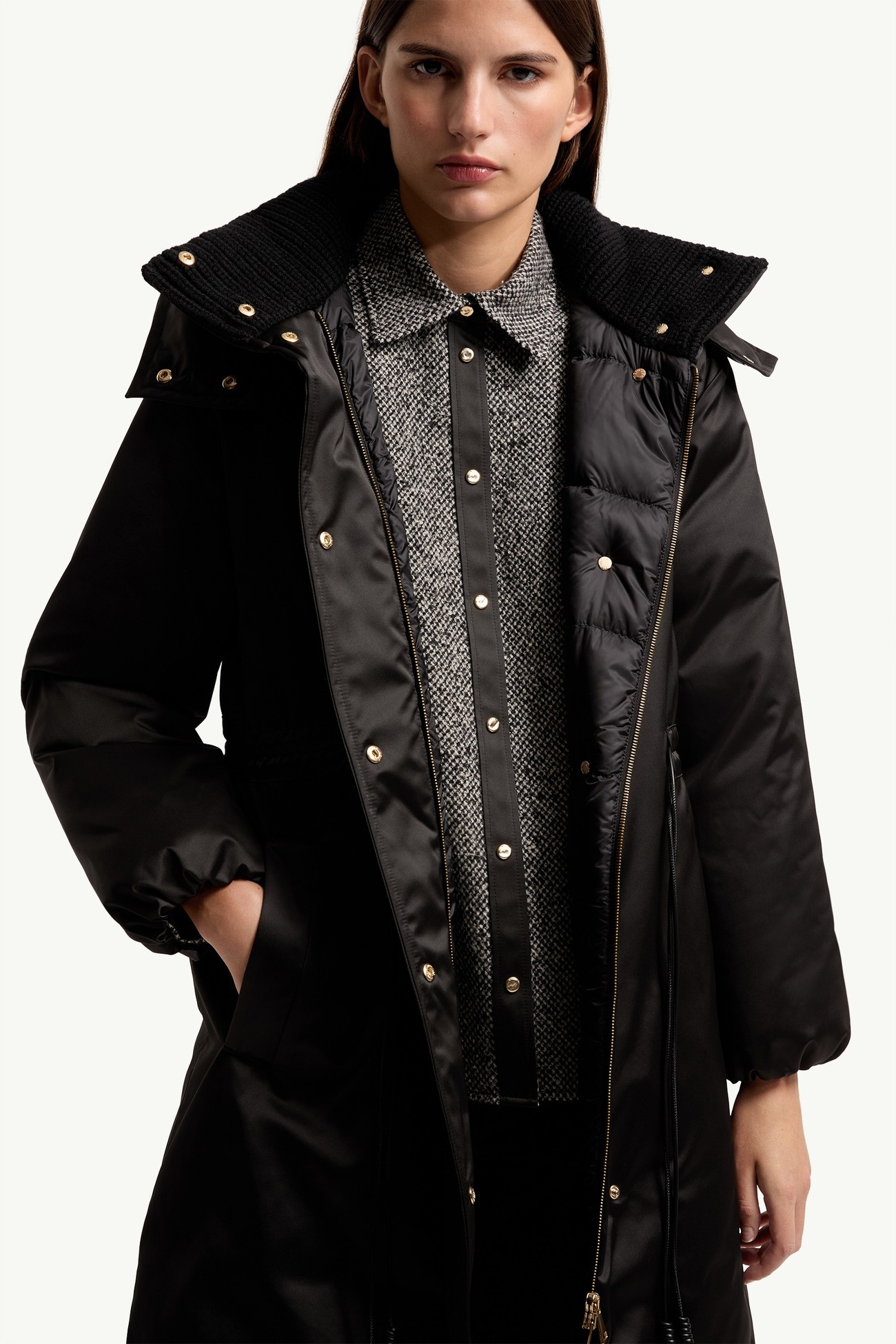 Contemplatif女士连帽长款羽绒派克大衣 女士 黑色 Moncler 5