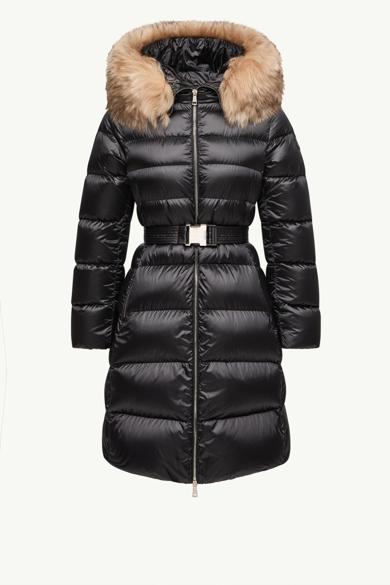 Doudoune longue à capuche et bordure en shearling Leersies Femmes Noir Moncler 2