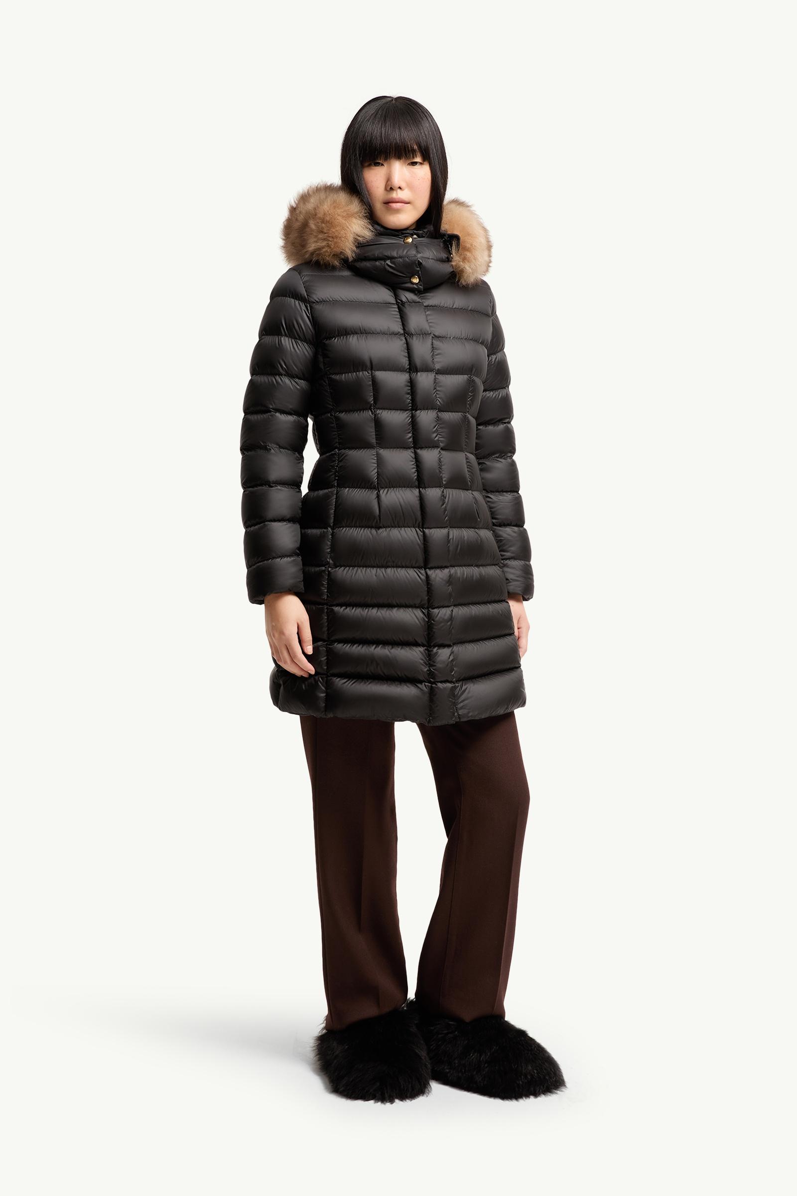 ブラック & ベージュ Hirmasfur ロングダウンジャケット : ロング