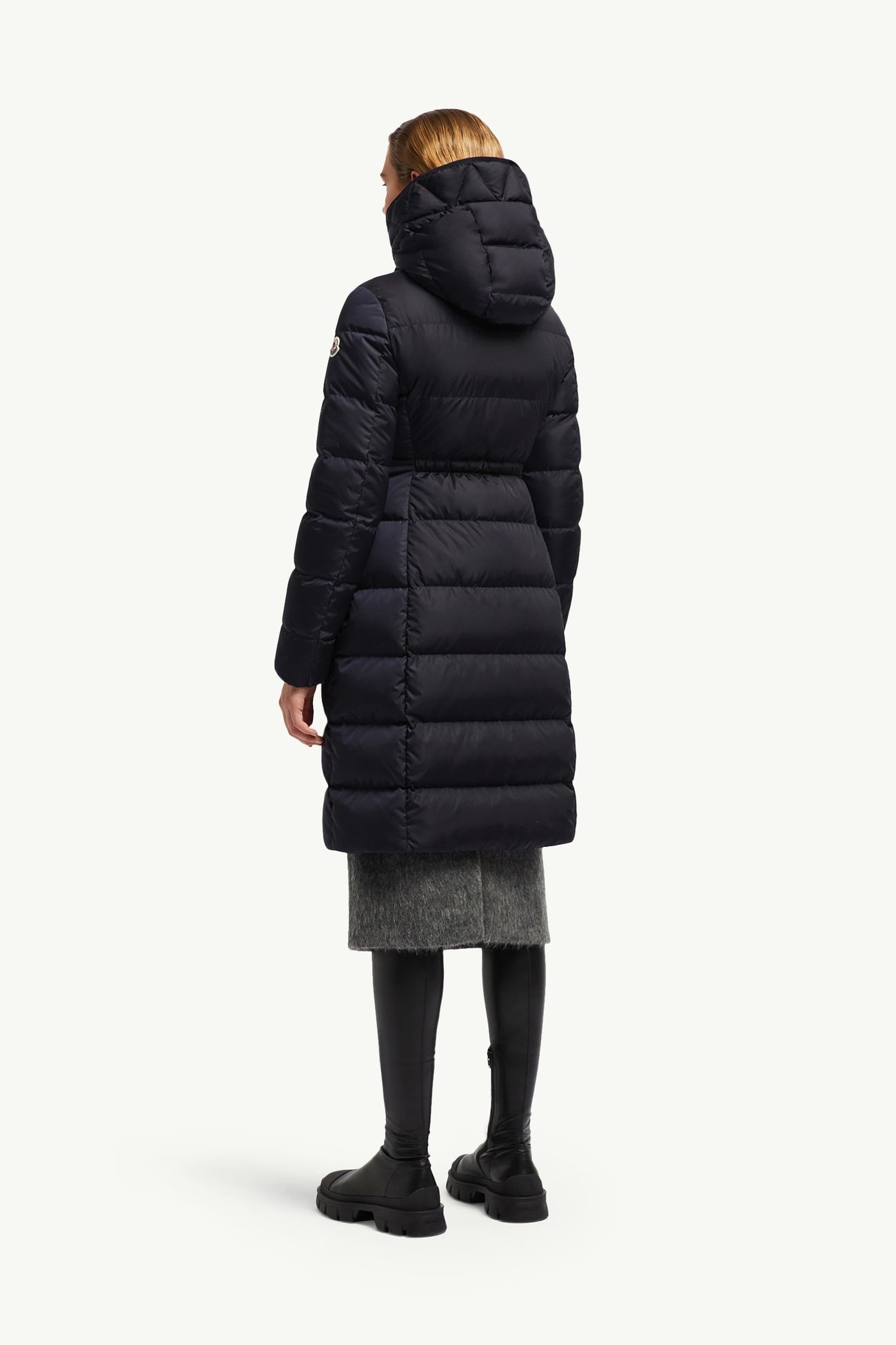 Avocette 후드 롱 다운 재킷 여성 나이트 블루 Moncler 4