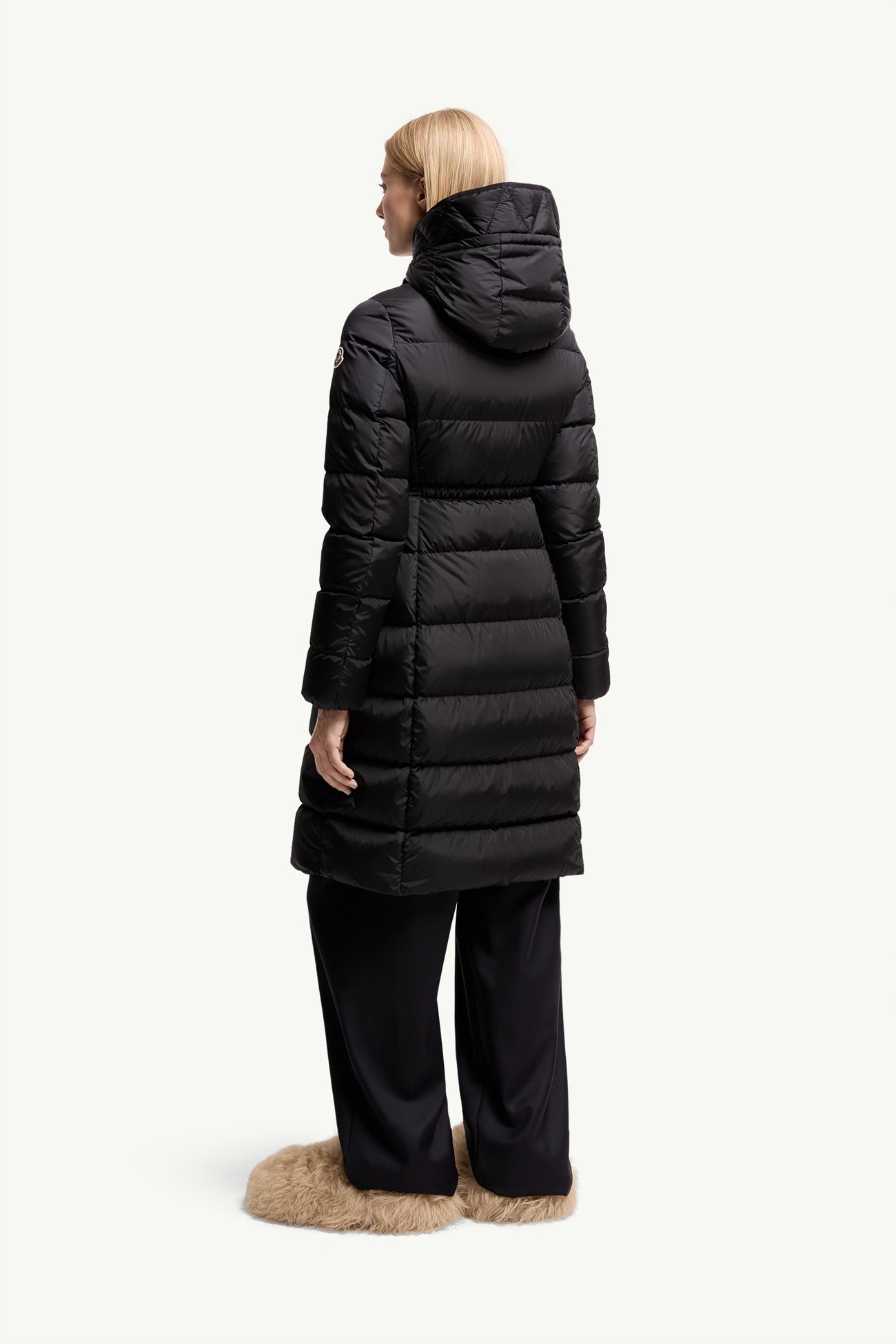Piumino lungo Avocette con cappuccio Donna Blu Notte Moncler 4