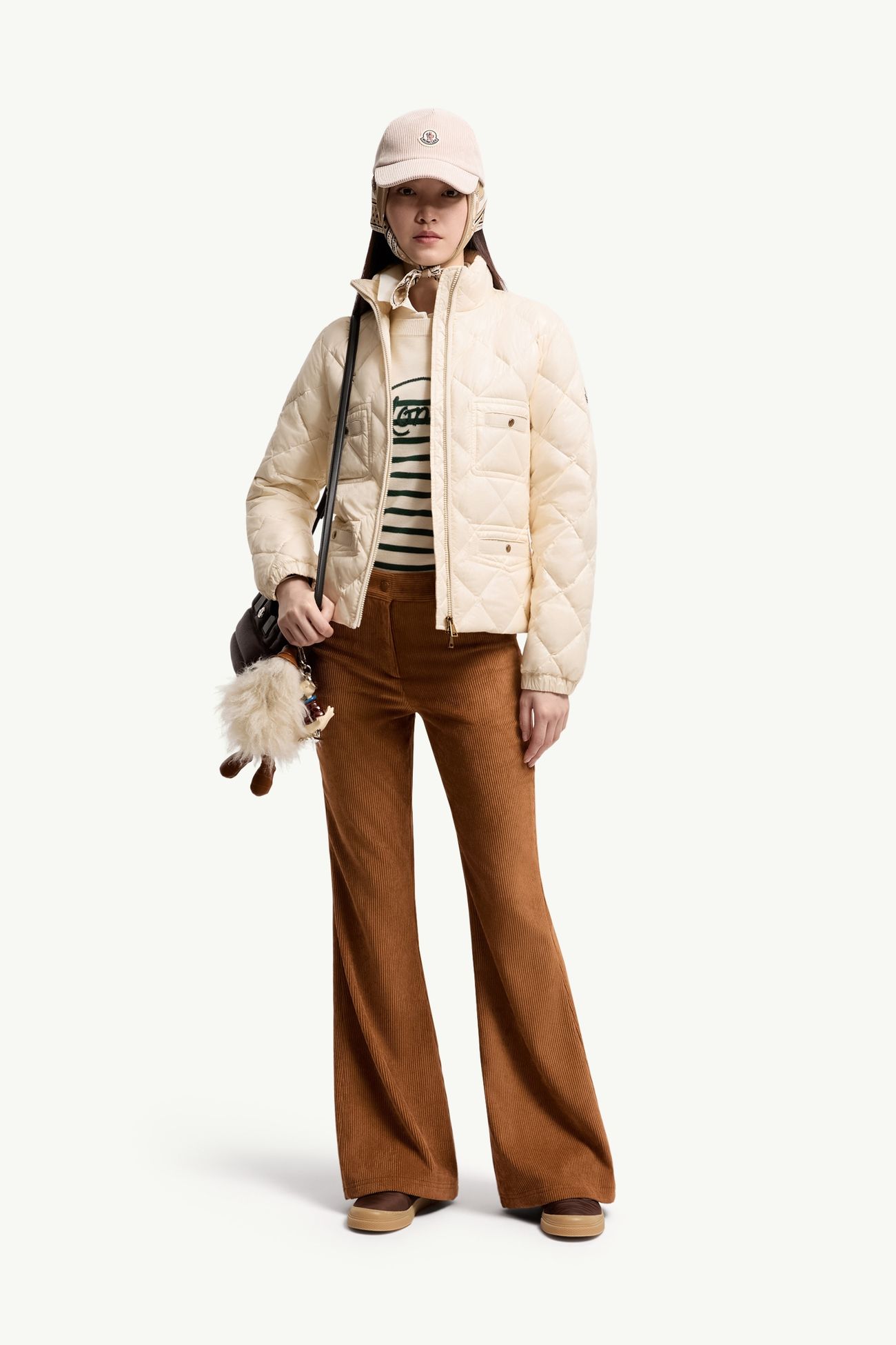Weite Hose aus Cord Damen Camel-Beige Moncler 0