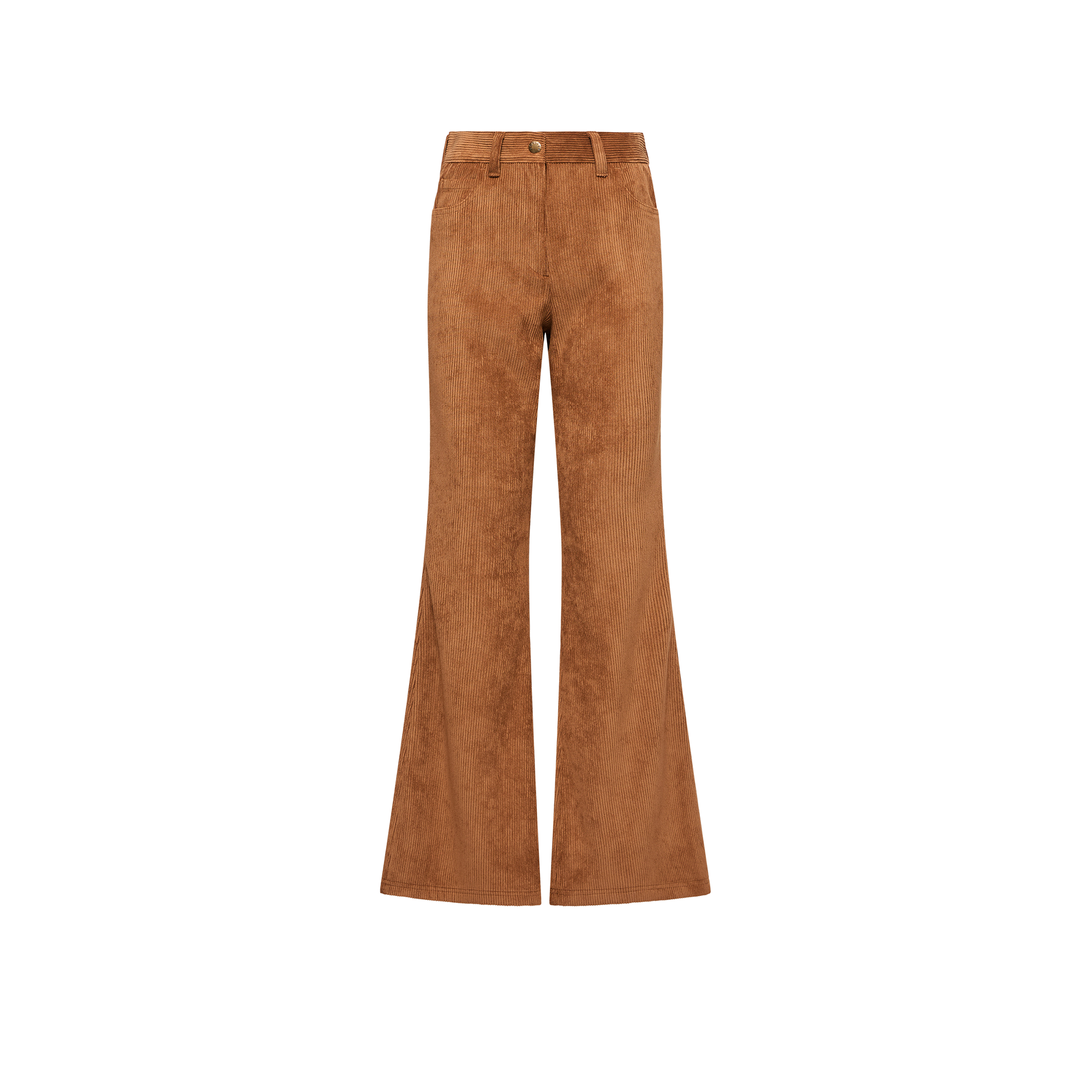 Moncler   Corduroy Wide Leg Trousers for Women in Beige, Size: 42