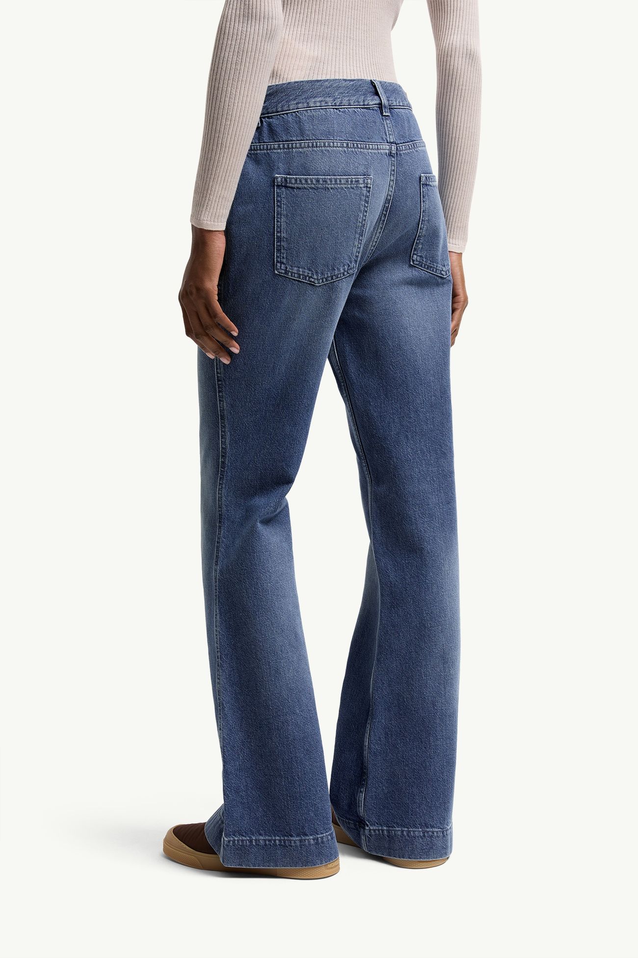 Jean large en denim Femmes Bleu Jean Moncler 4