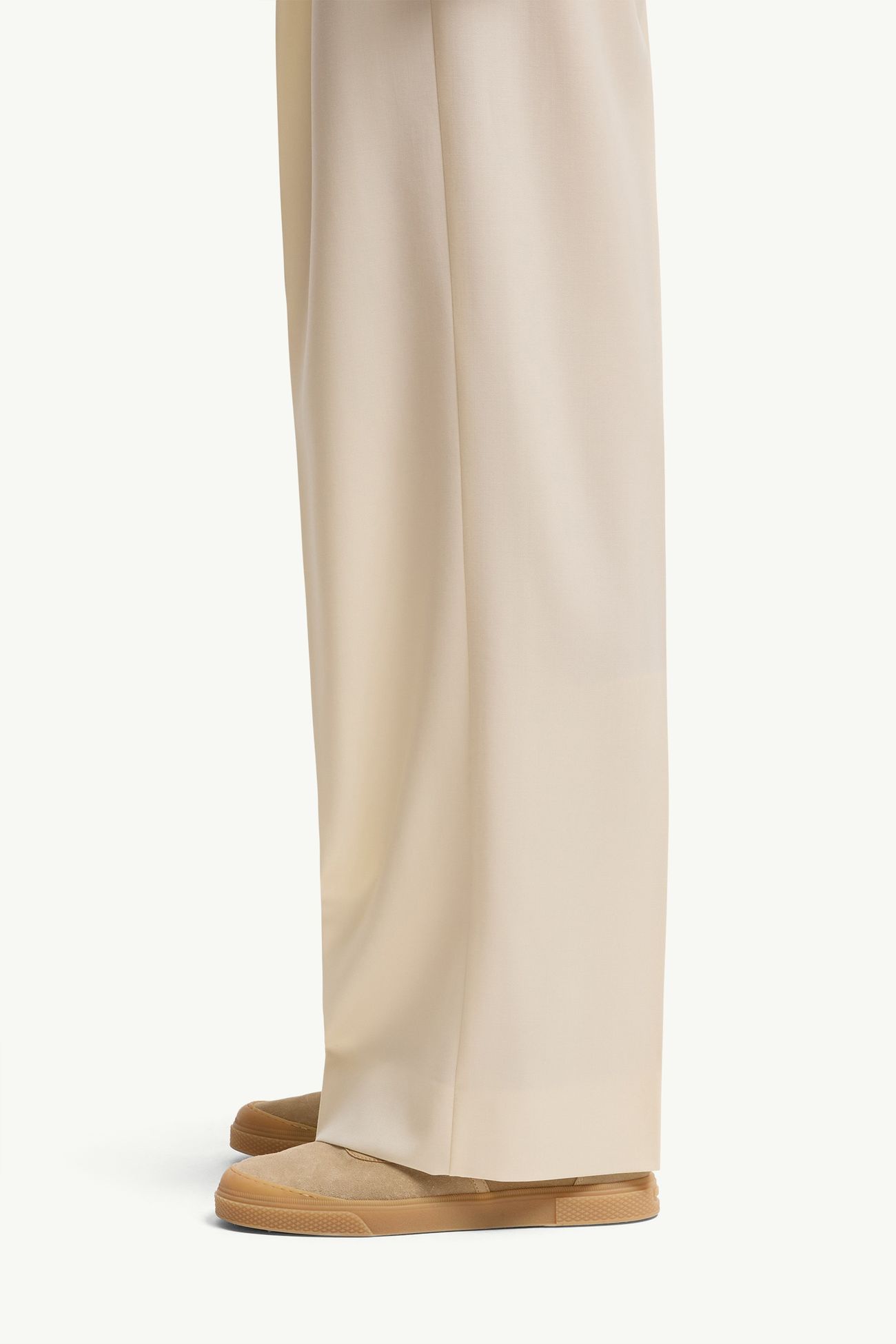 Wool Gabardine Tailored Pants Women White Moncler 1