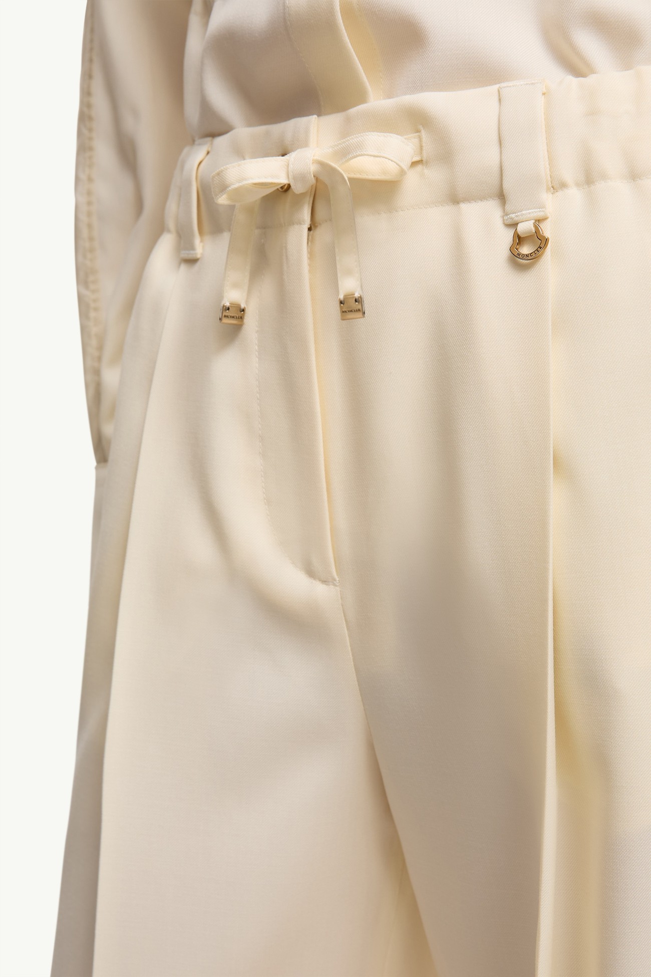 Wool Gabardine Tailored Trousers Women White Moncler 6