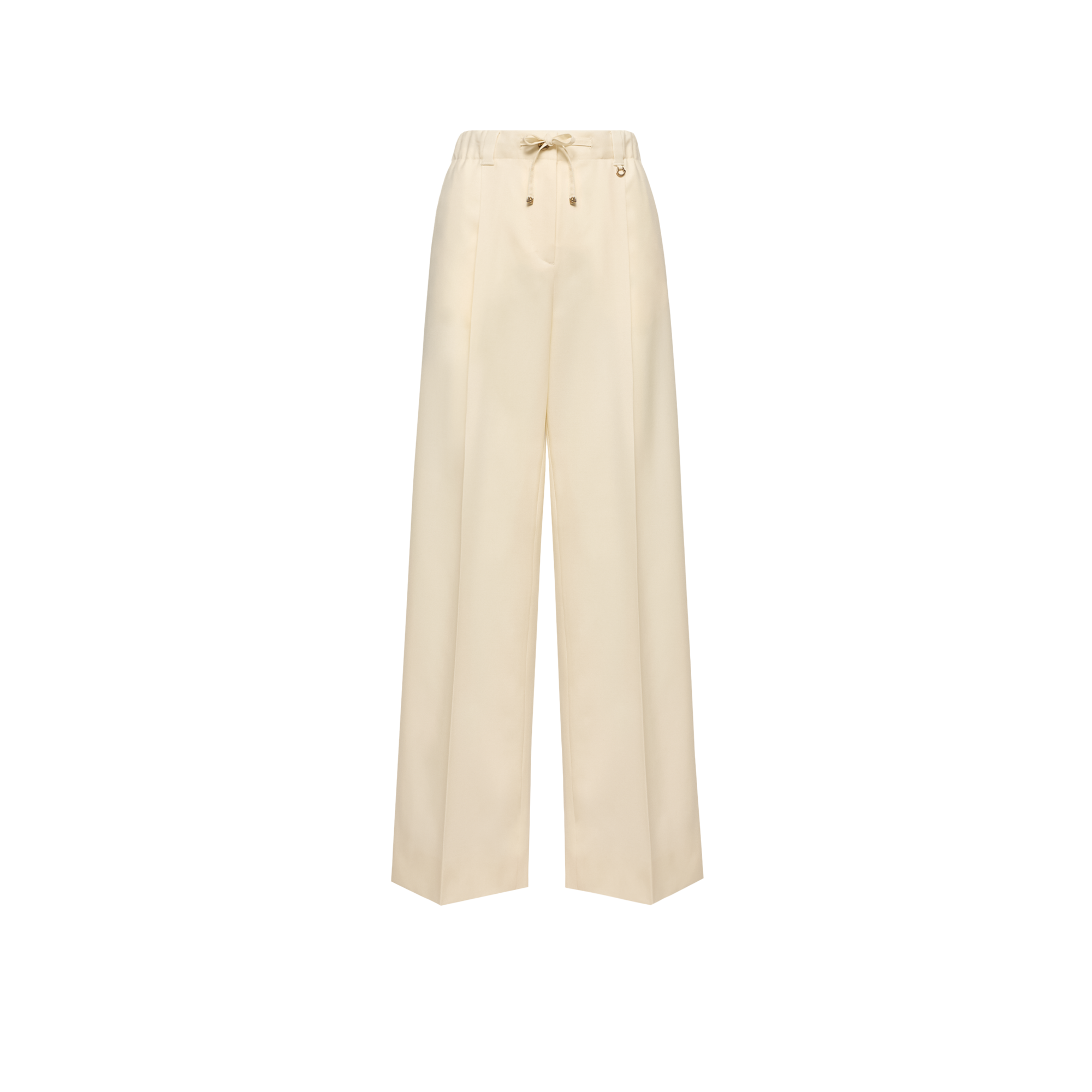 Moncler   Wool Gabardine Tailored Trousers for Women in White, Size: 42
