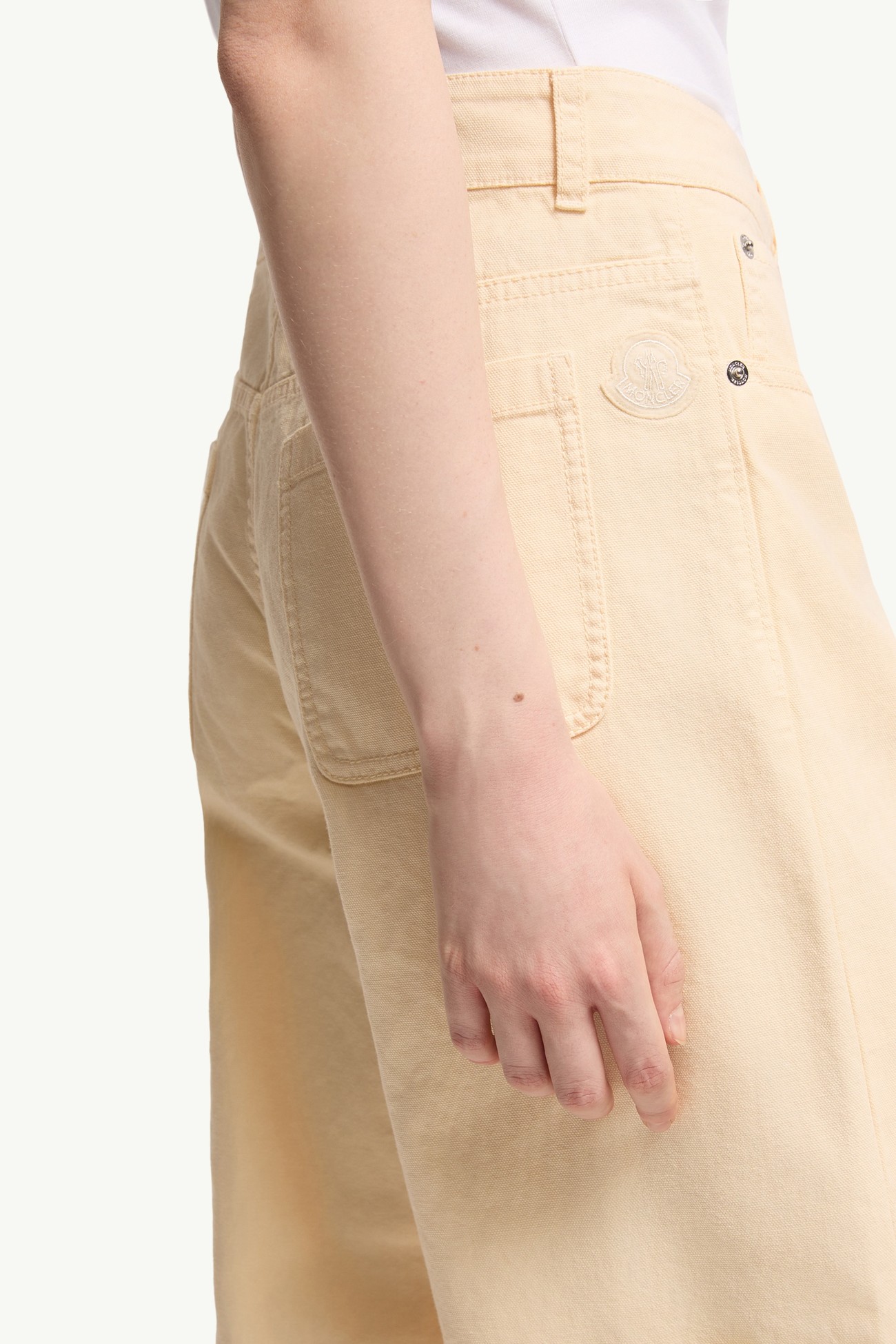 Canvas Cargo Pants Women White Ivory Moncler 5
