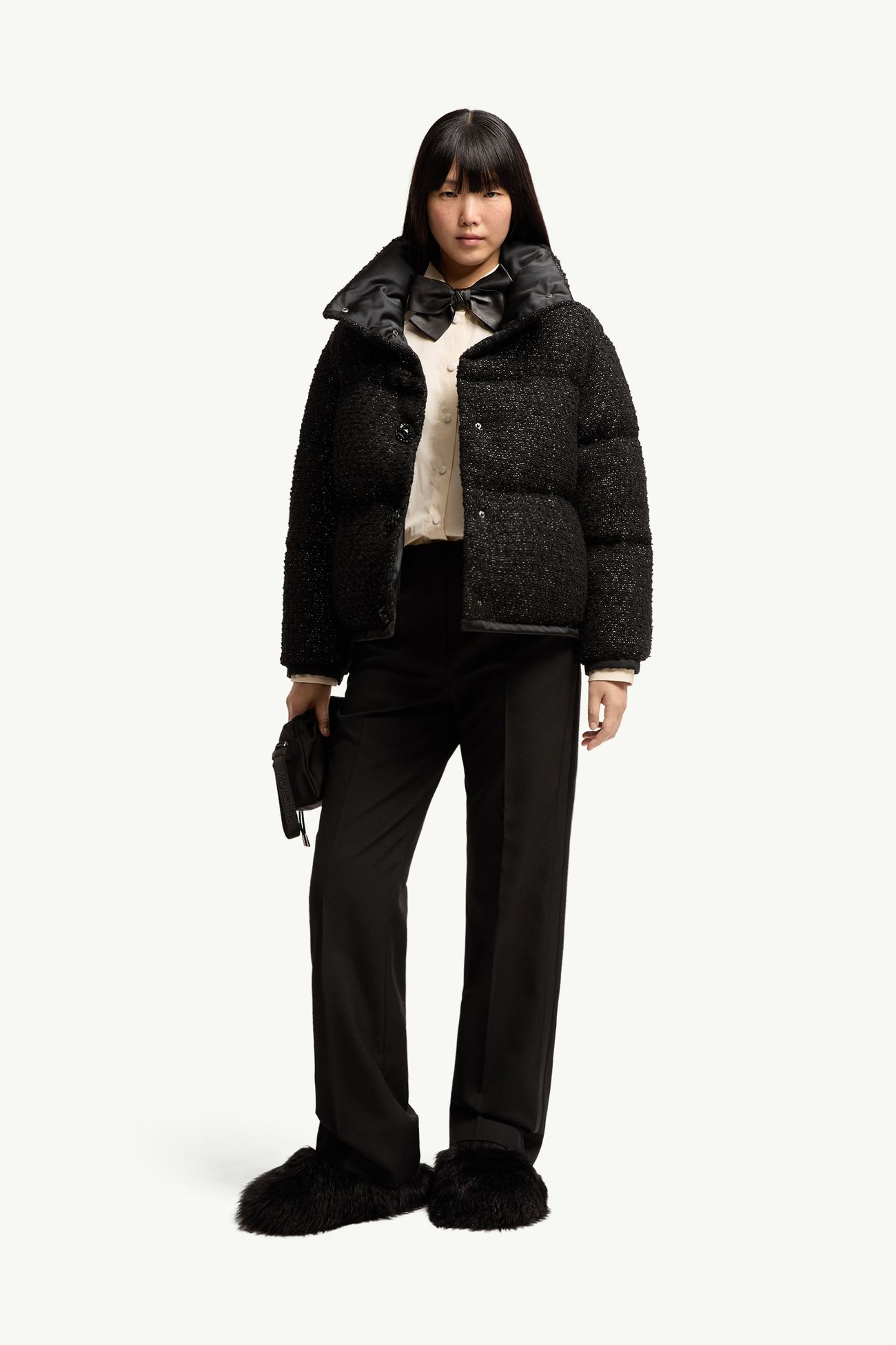 羊毛混紡華達呢長褲 女士 黑色 Moncler 0