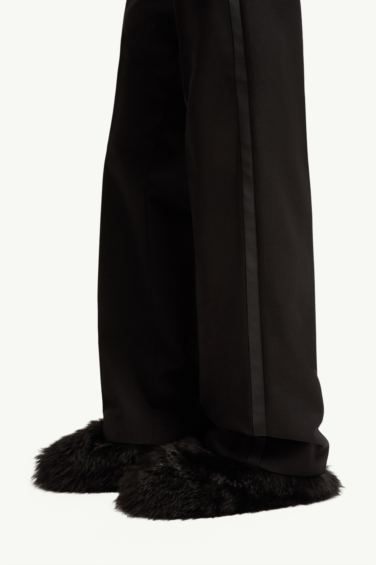 Wool Blend Gabardine Pants Women Black Moncler 1