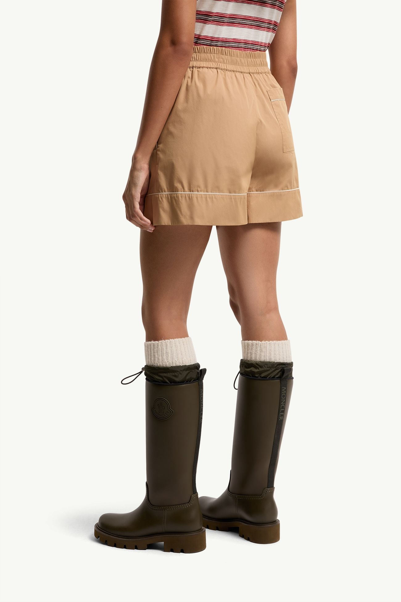 女士精裁棉质混纺短裤 女士 米色 Moncler 4