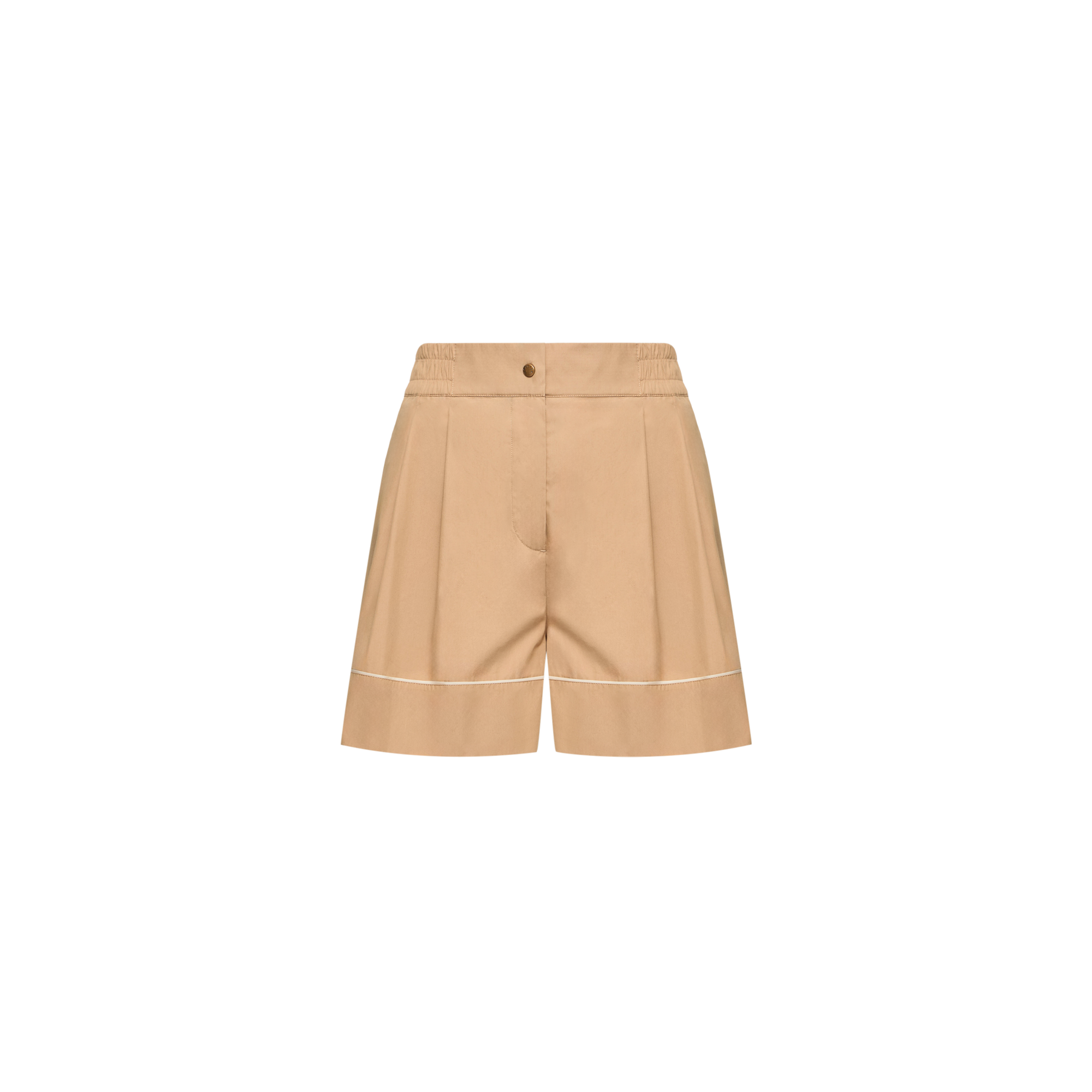 Moncler   Tailored Cotton Blend Shorts for Women in Beige, Size: 38