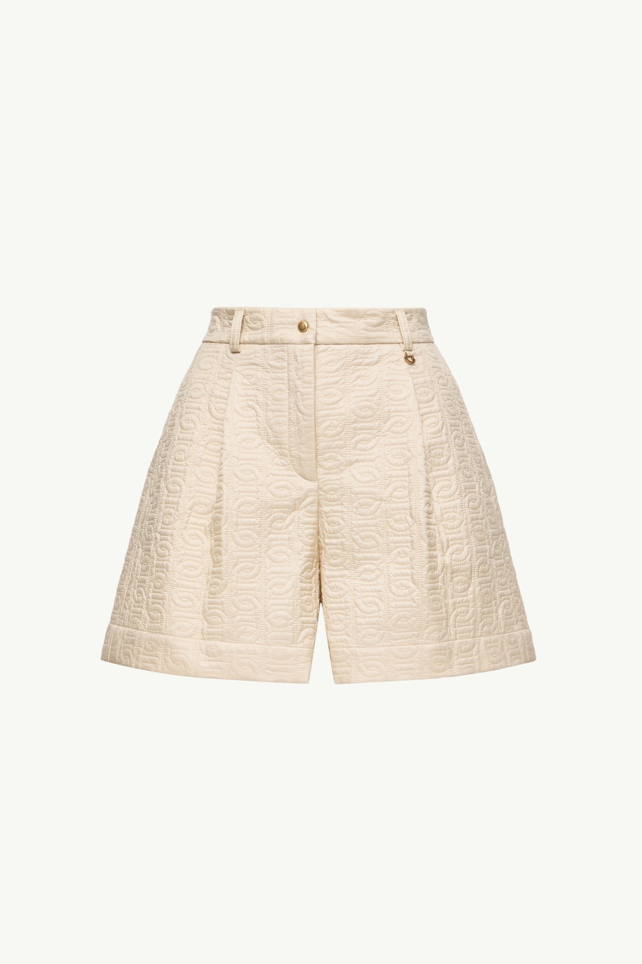 Leather Logo Shorts Women Light Beige Moncler 2