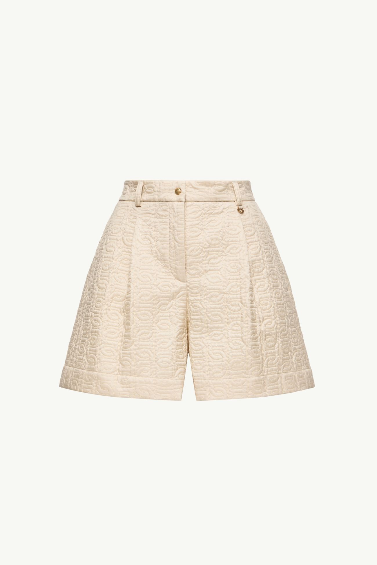 Shorts mit Lederlogo Damen Hellbeige Moncler 2
