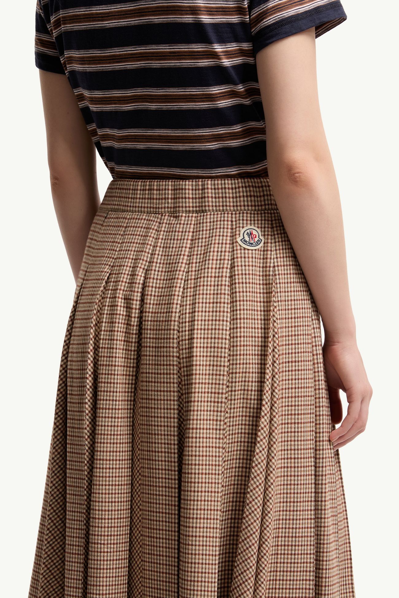 Midirock aus Wolle mit Mikrokaromuster Damen Beige Moncler 5