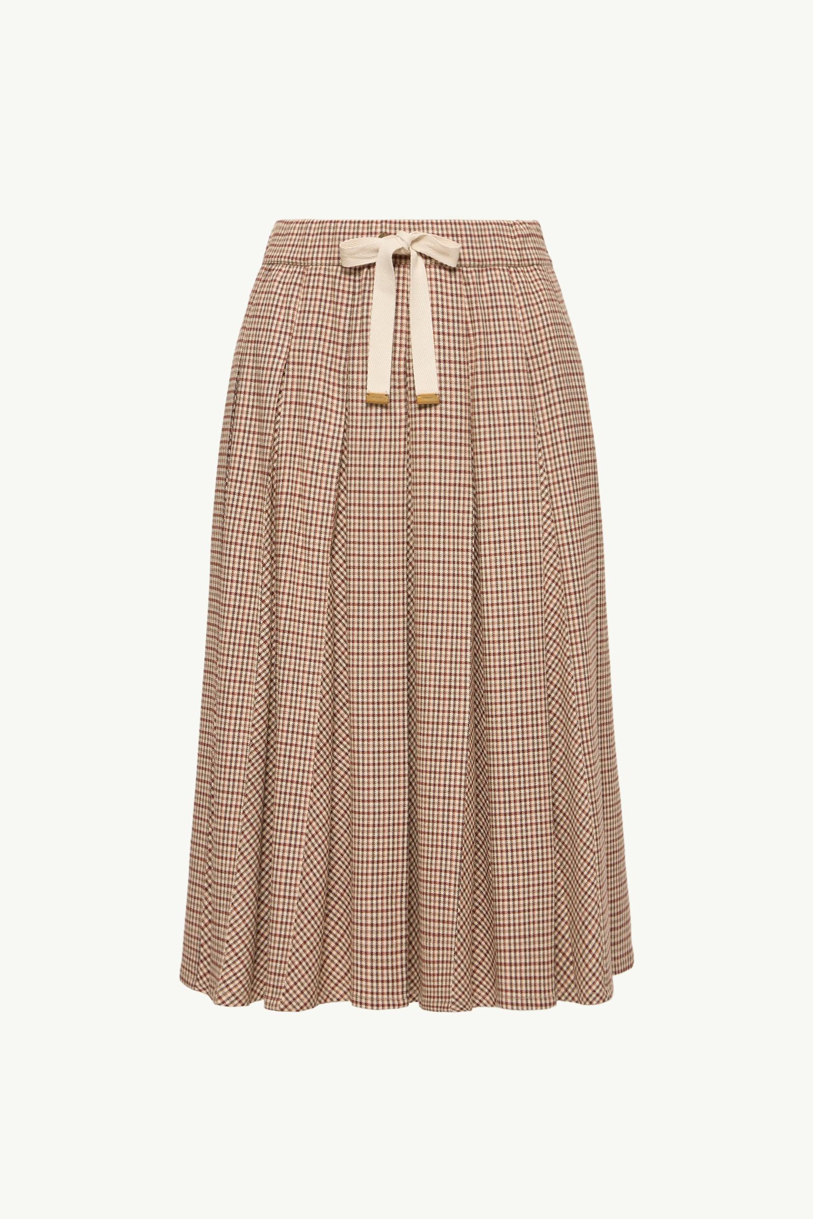 Microcheck Midi Wool Skirt Women Beige Moncler, 1 of 0