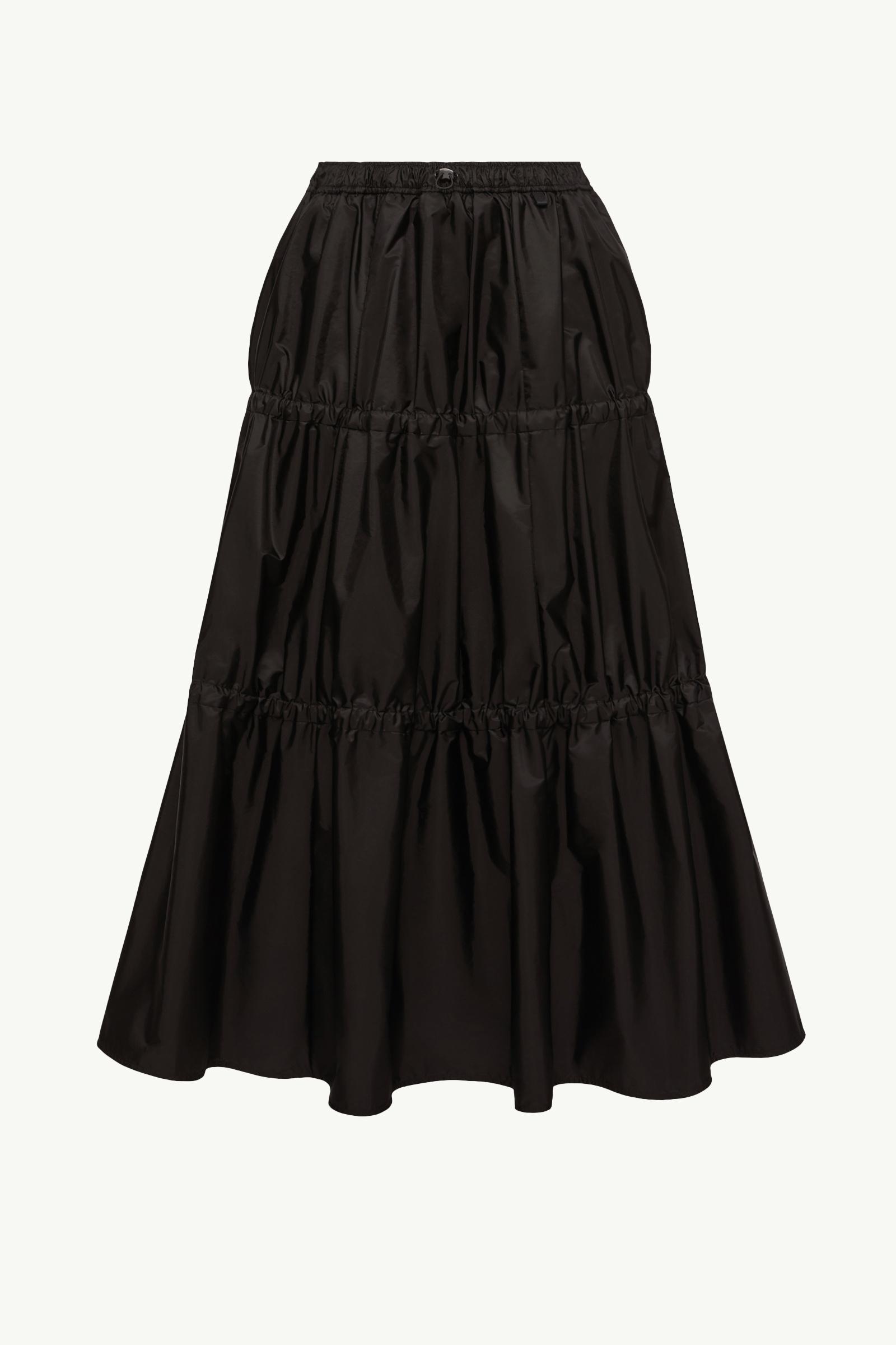 Black Ruffle Mid-Length Skirt - Skirts for Women | Moncler US