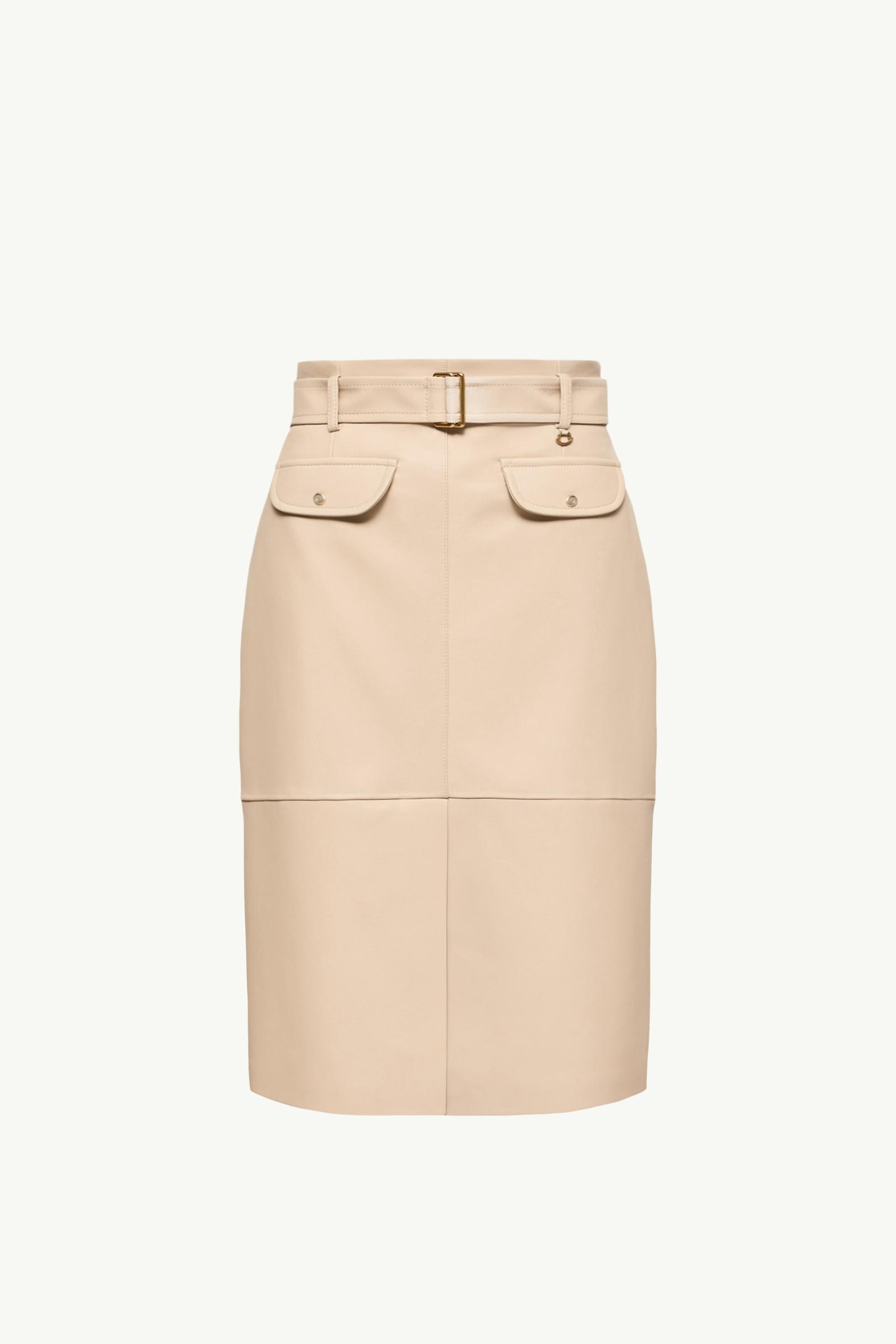 Knee-Length Leather Skirt Women Light Beige Moncler, 1 of 0