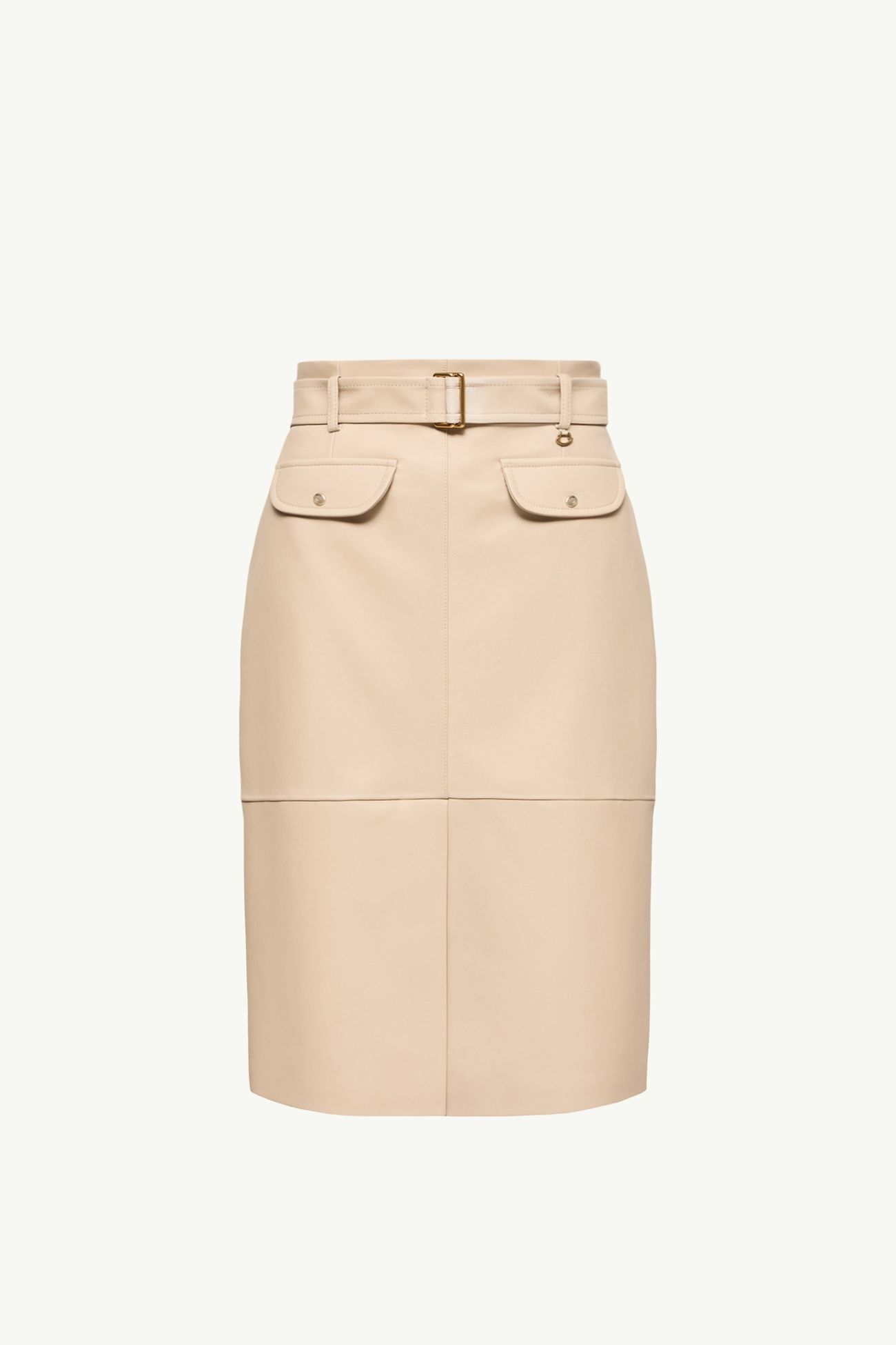 Jupe en cuir longueur genou Femmes Beige Clair Moncler 2