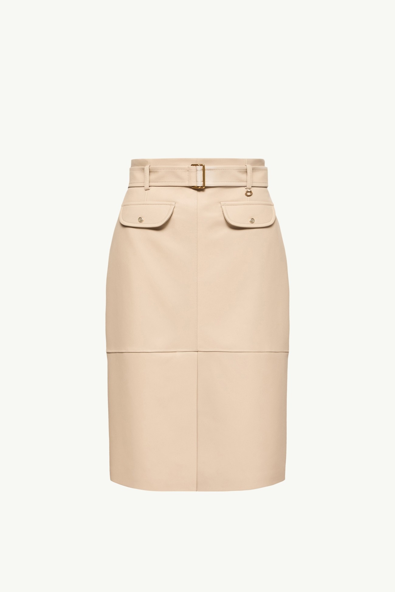 Knee-Length Leather Skirt Women Light Beige Moncler 2