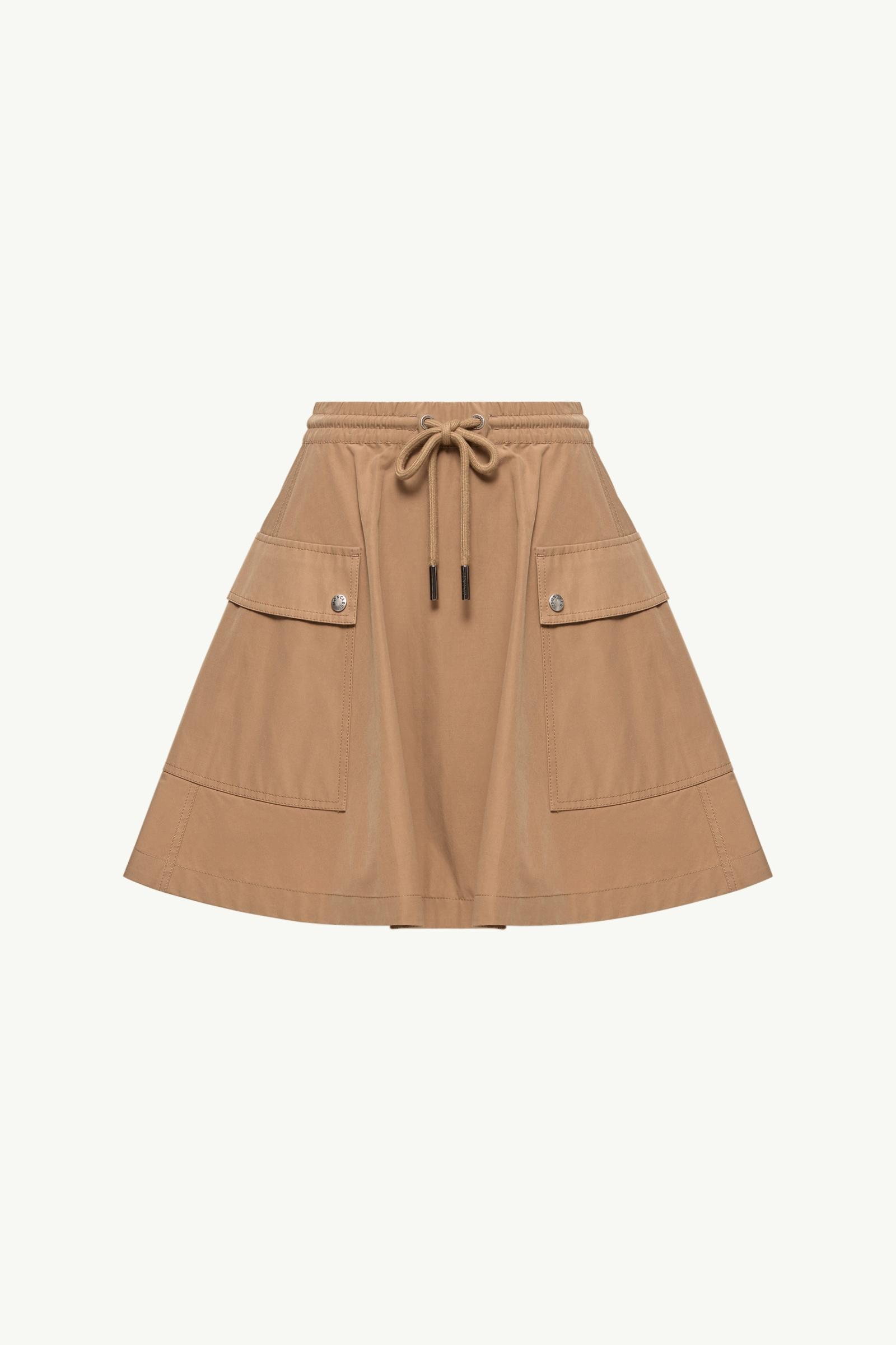 Cotton Blend A-Line Mini Skirt Women Camel Beige Moncler, 1 of 0
