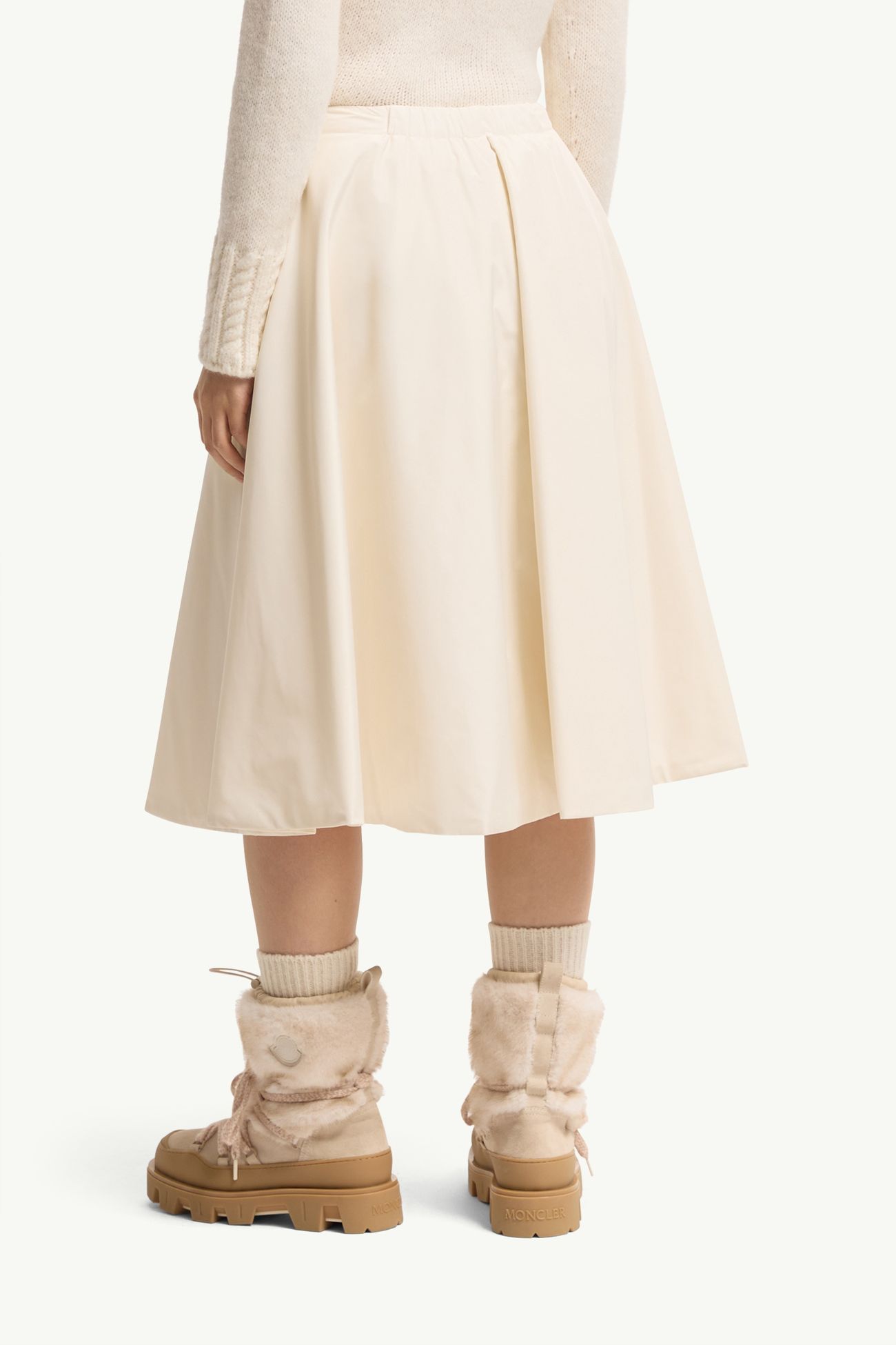 Falda midi acolchada de tafetán Mujer Blanco Moncler 4