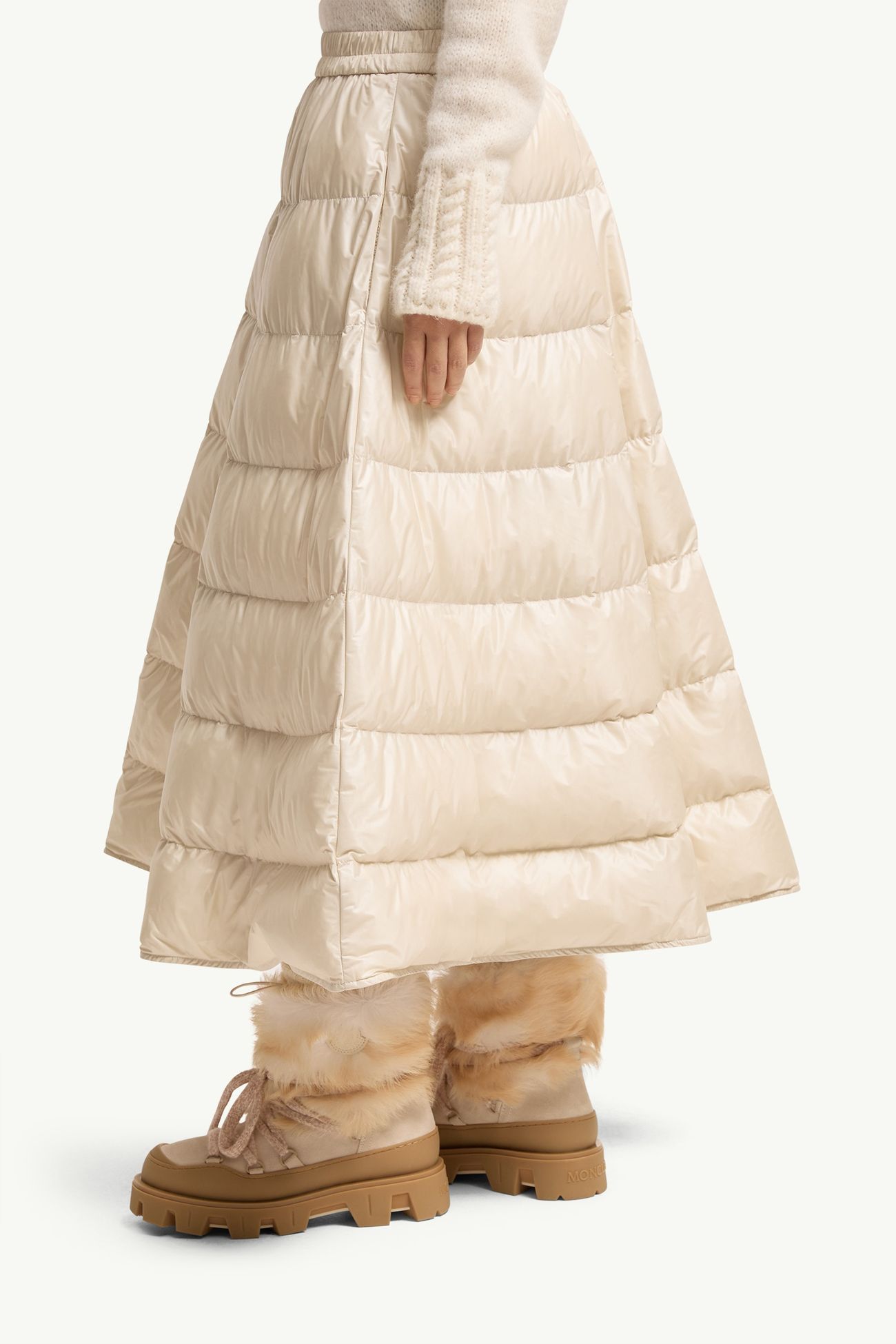 A字型中長半截裙 女士 淺米色 Moncler 1