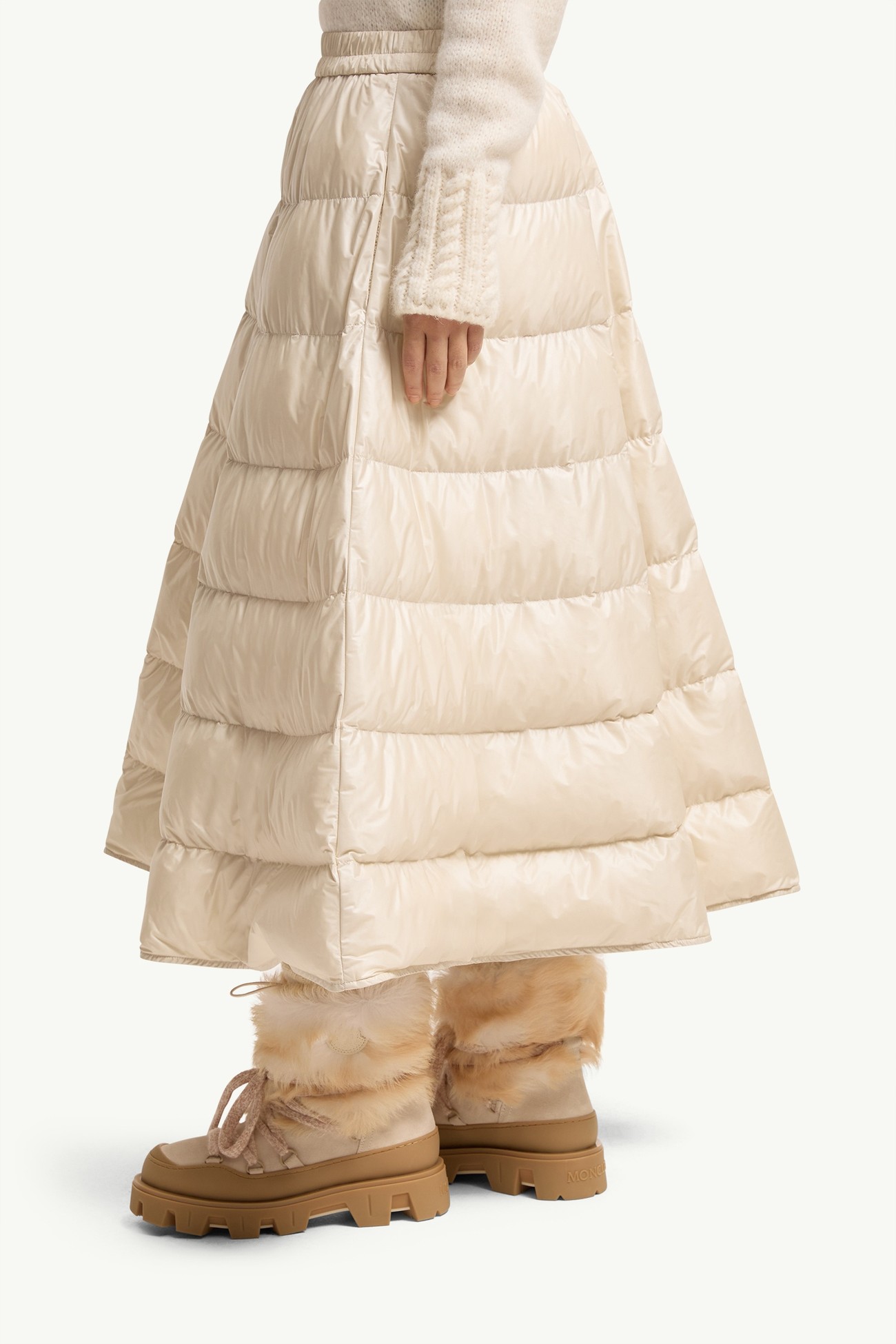 A字型中長半截裙 女士 淺米色 Moncler 1