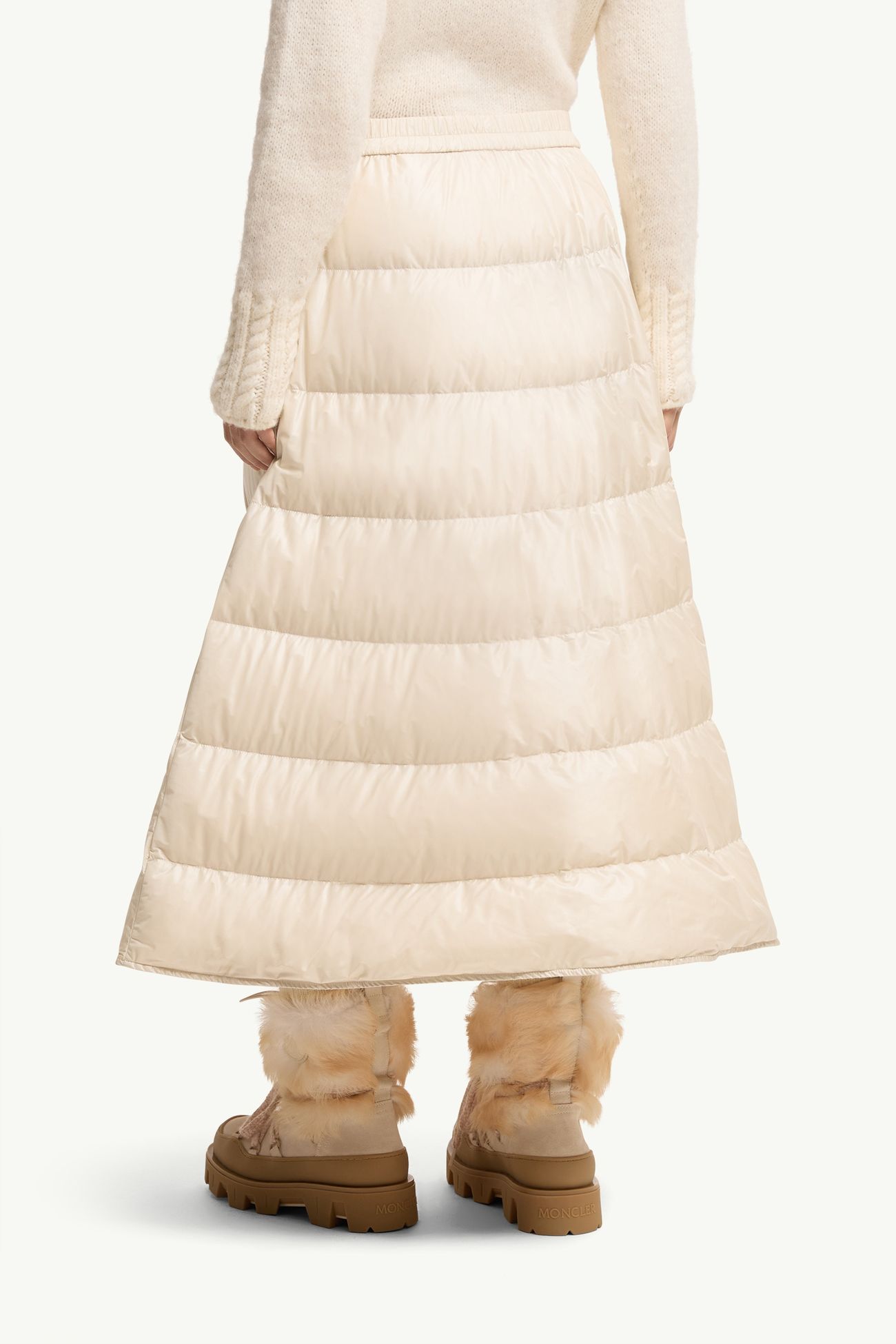 Midi-Rock in A-Linie aus Daunen Damen Hellbeige Moncler 4