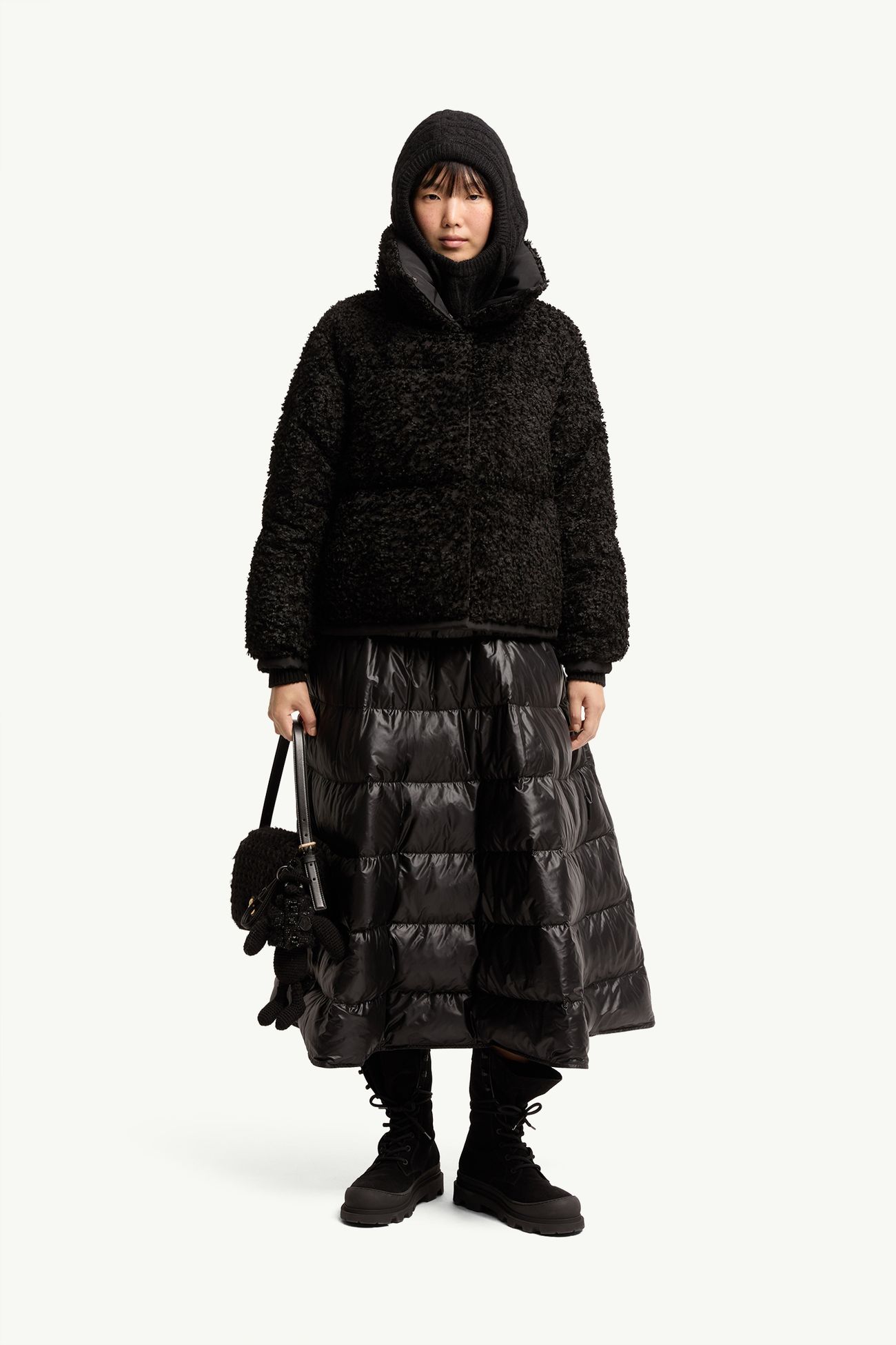 A 라인 다운 미디 스커트 여성 블랙 Moncler 0