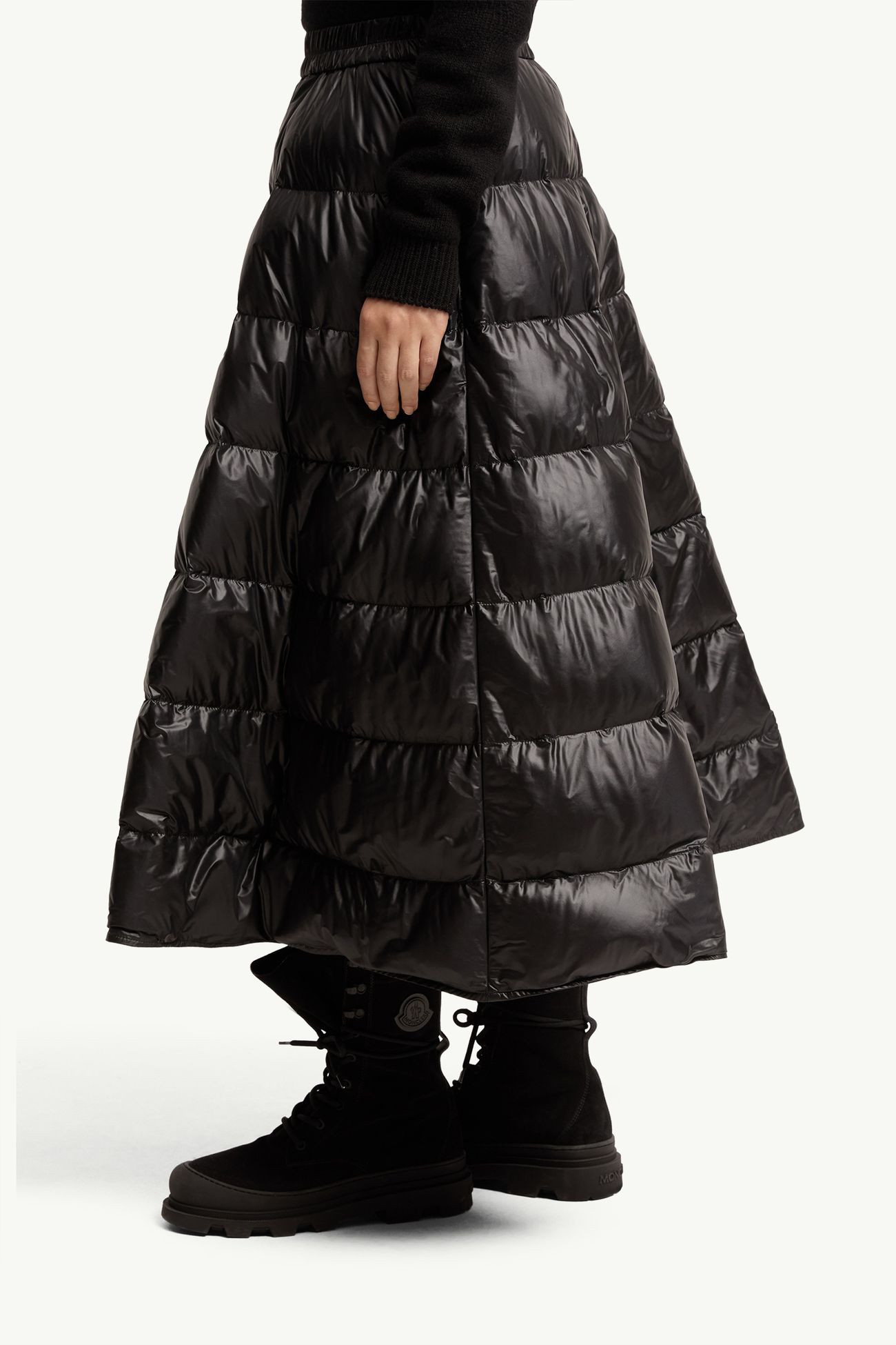 A-Line Down Midi Skirt Women Black Moncler 1