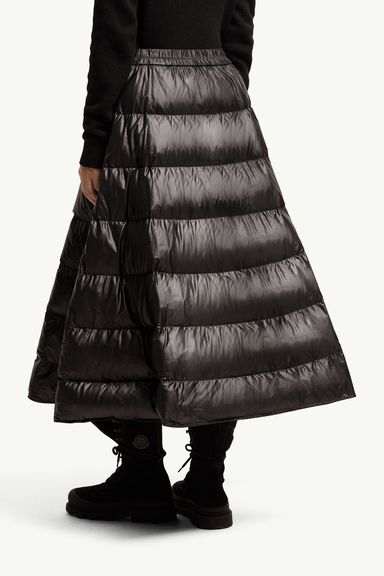 A字型中長半截裙 女士 黑色 Moncler 4