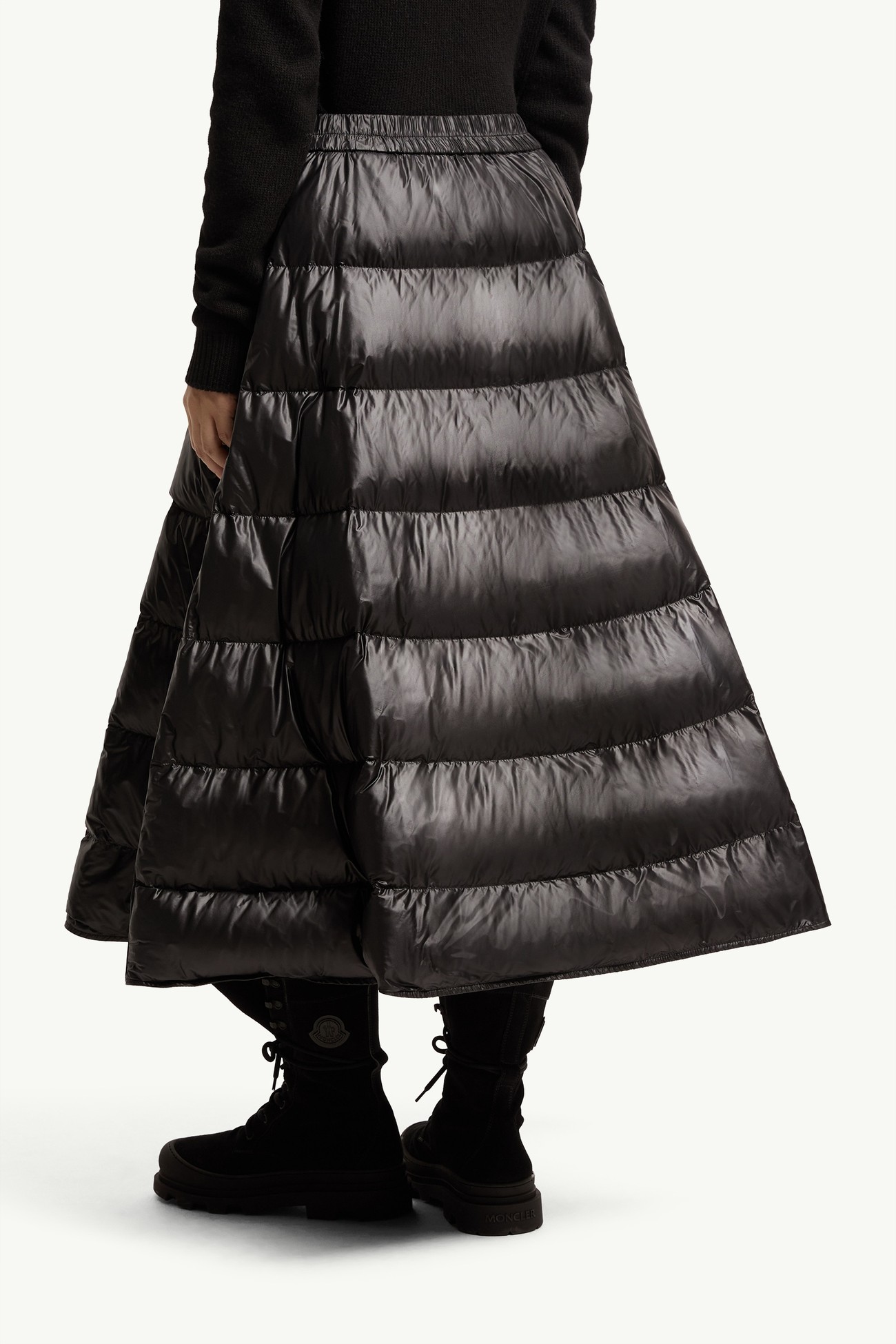 A字型中長半截裙 女士 黑色 Moncler 4