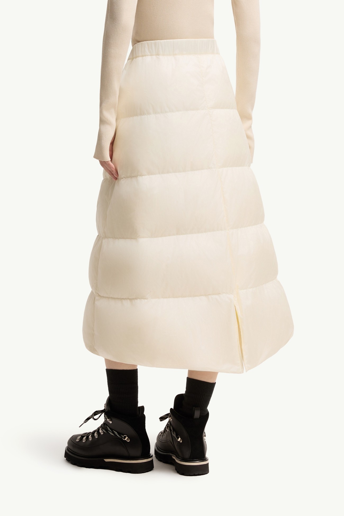 雙面羊毛斜紋布夾層中長裙 女士 白色 Moncler 4