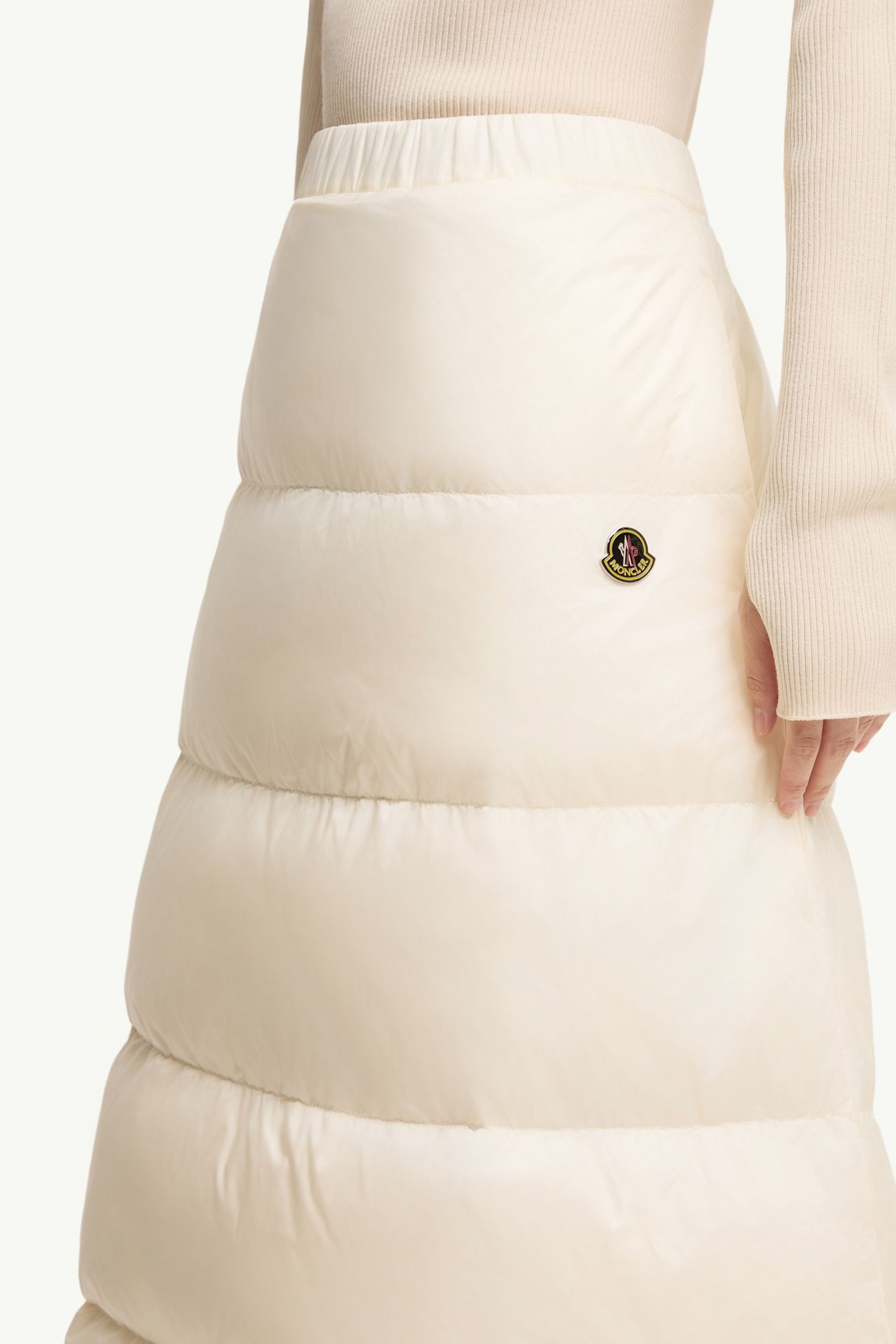 雙面羊毛斜紋布夾層中長裙 女士 白色 Moncler 7
