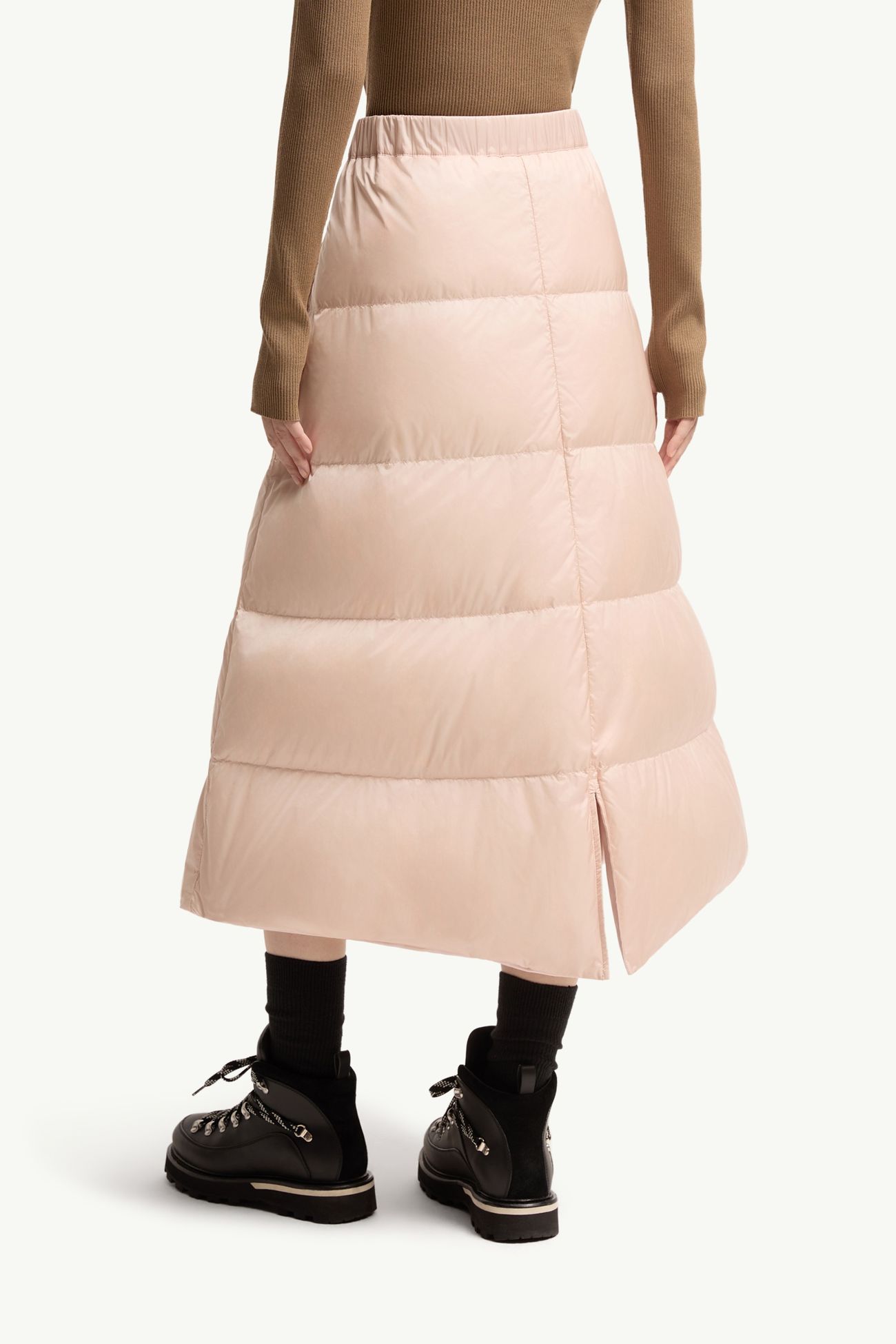 Wendbarer Midirock aus Wolltwill mit Wattierung Damen Hellpink Moncler 4
